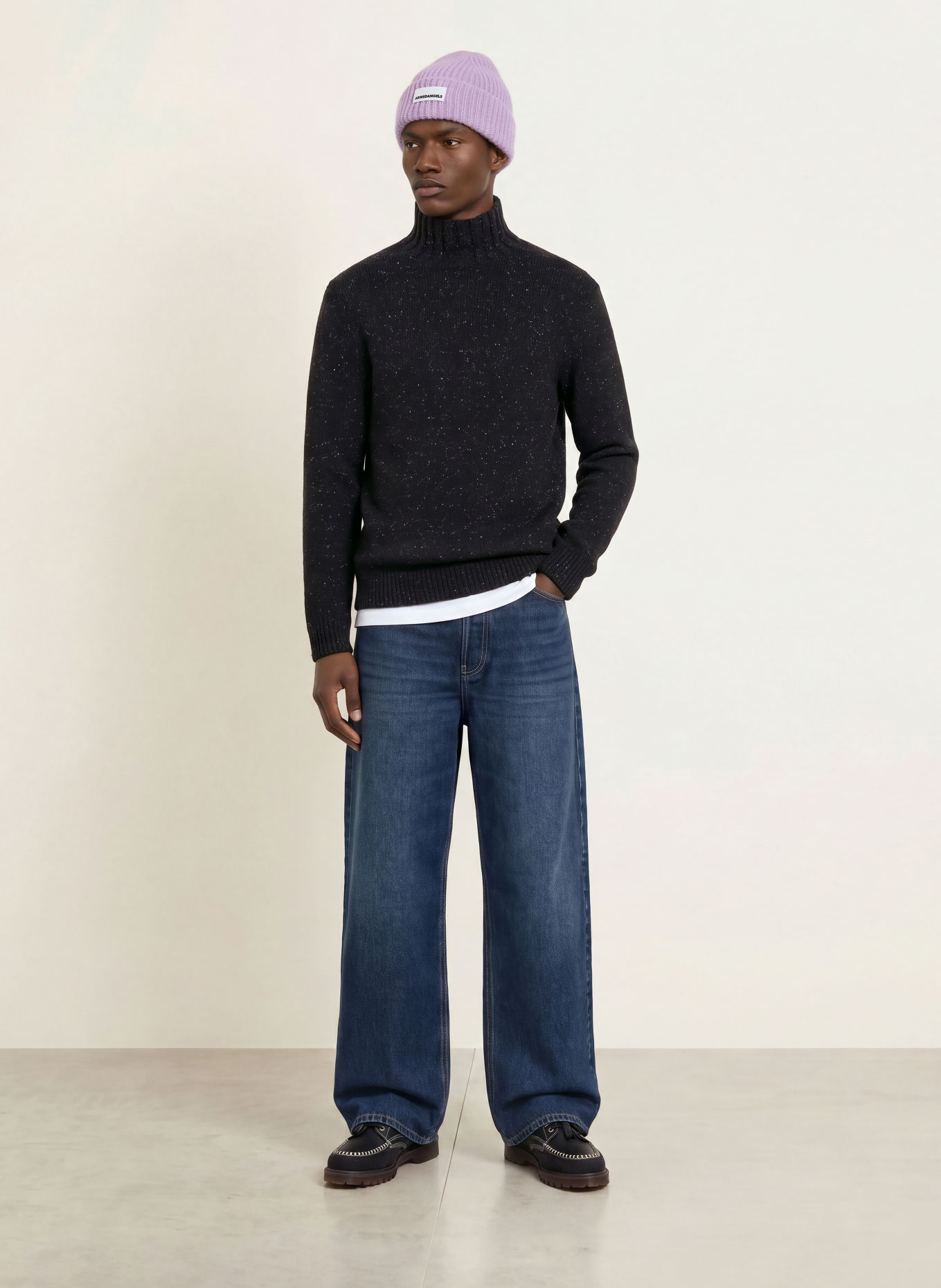 ARMEDANGELS Rollkragenpullover: SCHWARZ