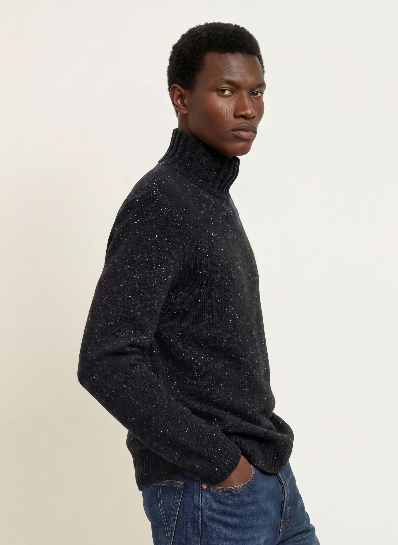 ARMEDANGELS Rollkragenpullover: SCHWARZ