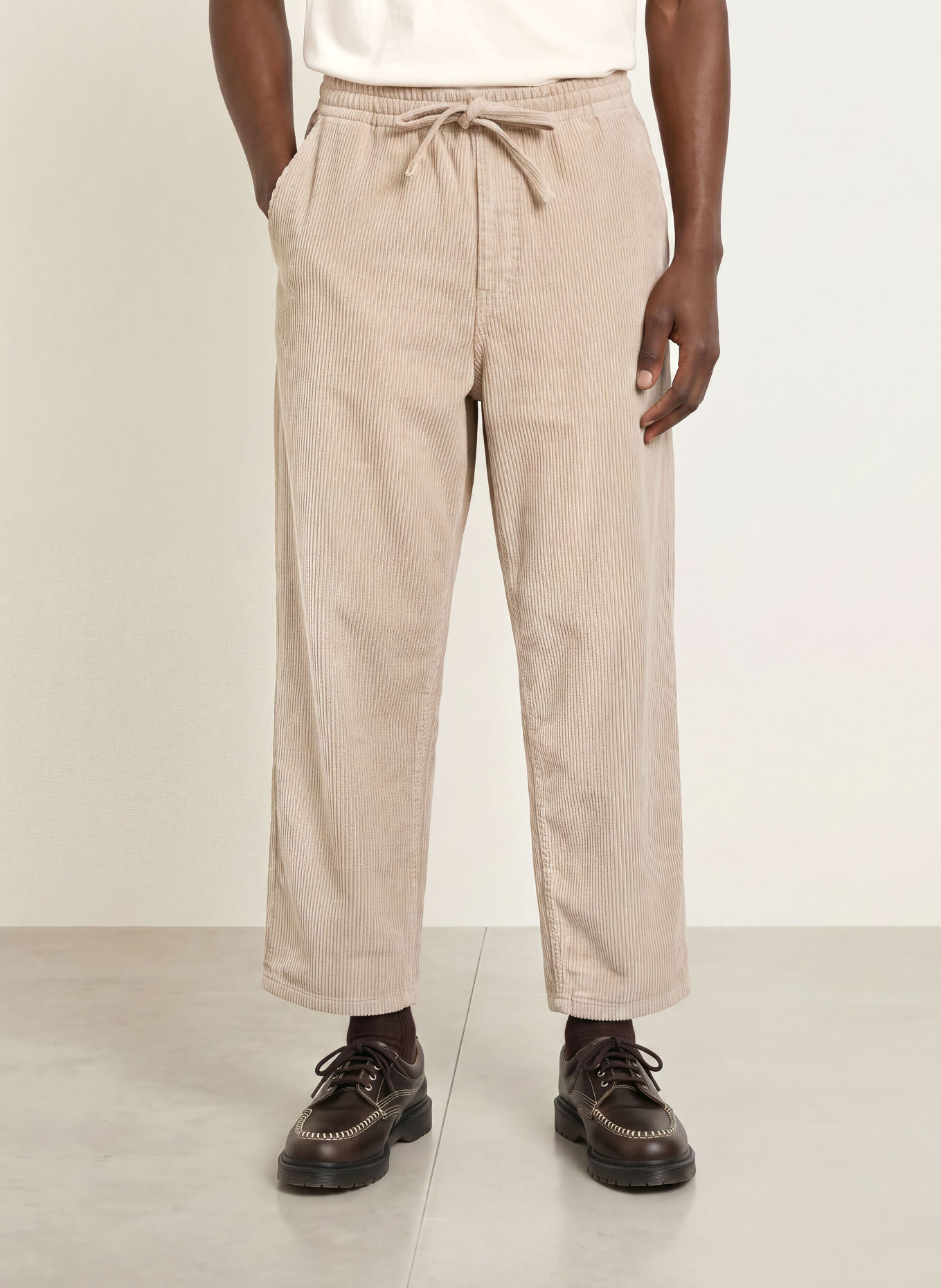 ARMEDANGELS Jogger-Style Cord Pants, Tapered Fit: BEIGE