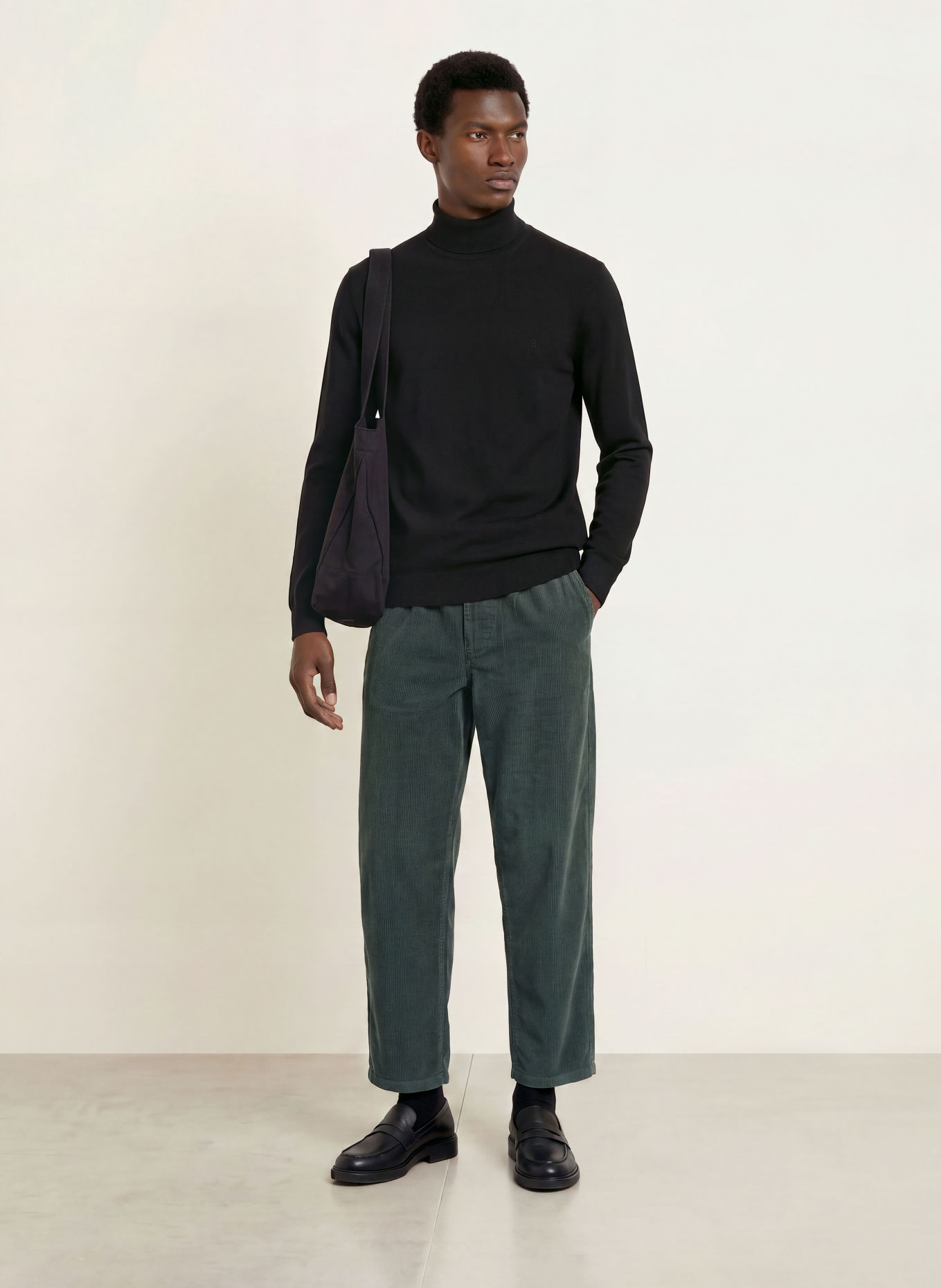 ARMEDANGELS GAARDO Turtleneck sweater: BLACK