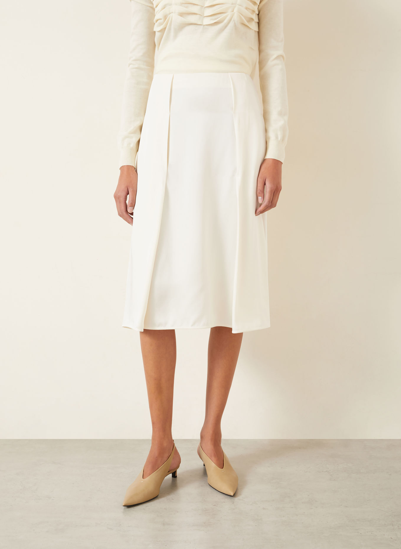 JIL SANDER Satinrock: CREME