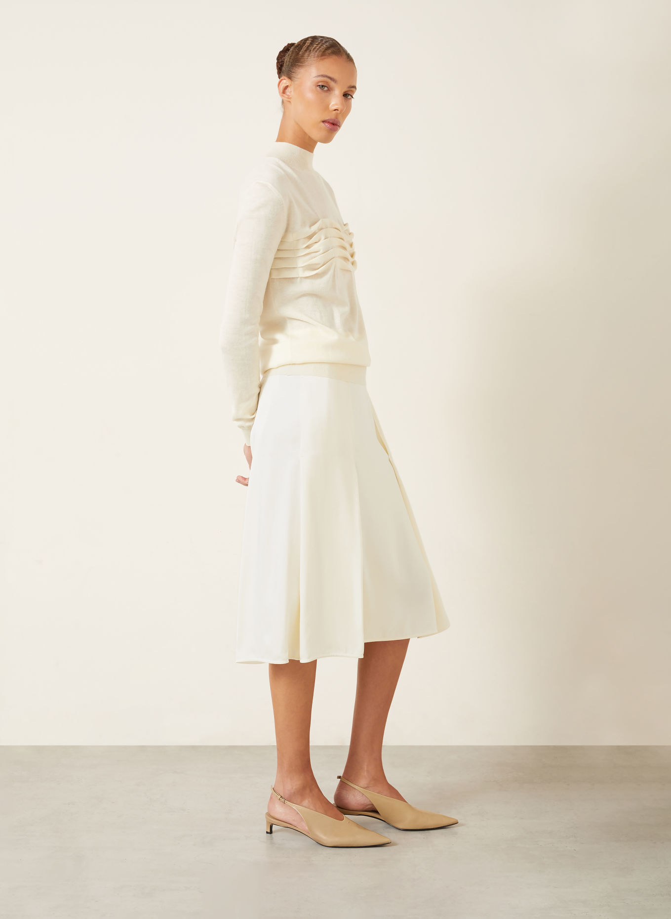 JIL SANDER Satinrock: CREME