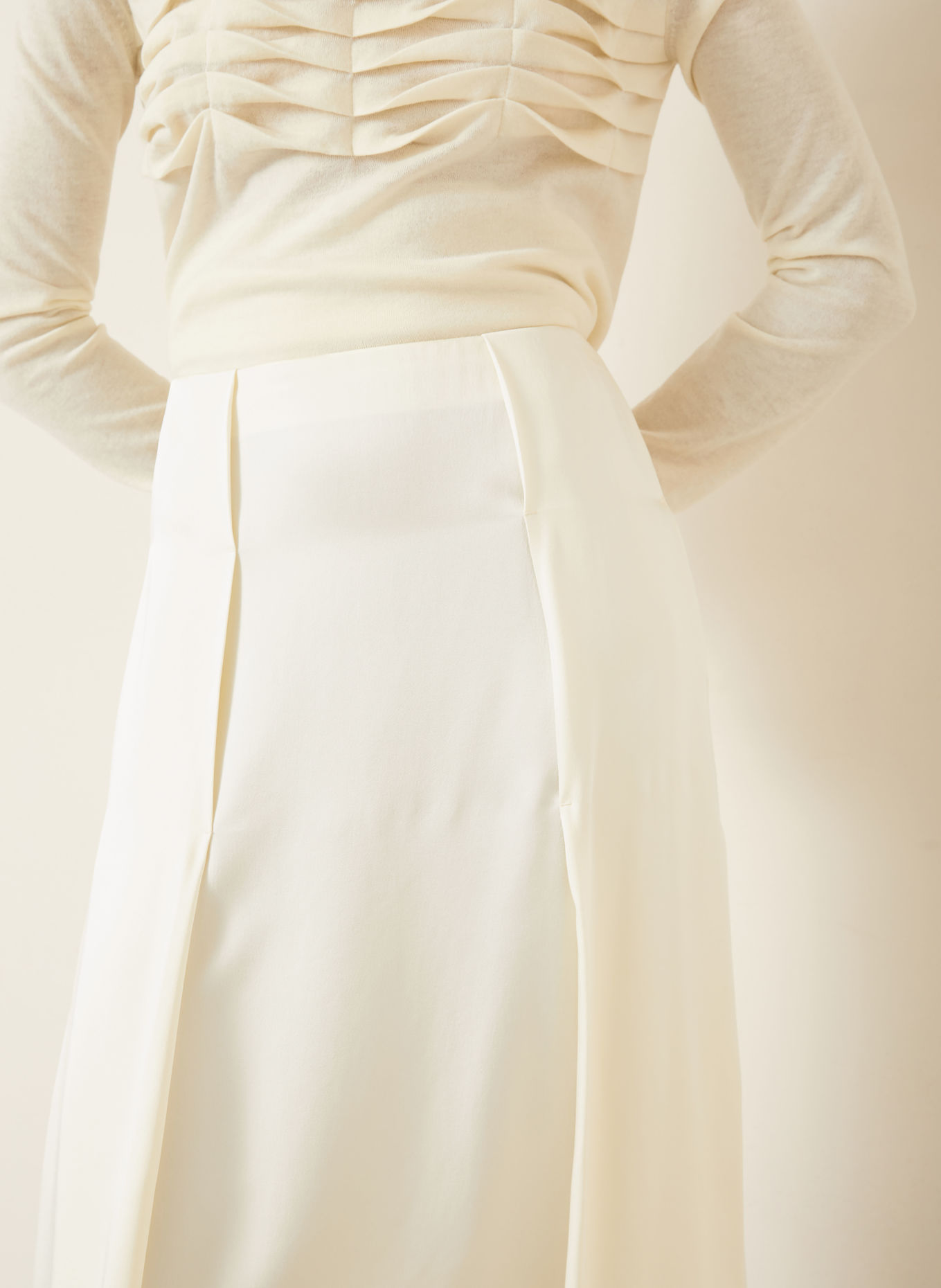 JIL SANDER Satinrock: CREME