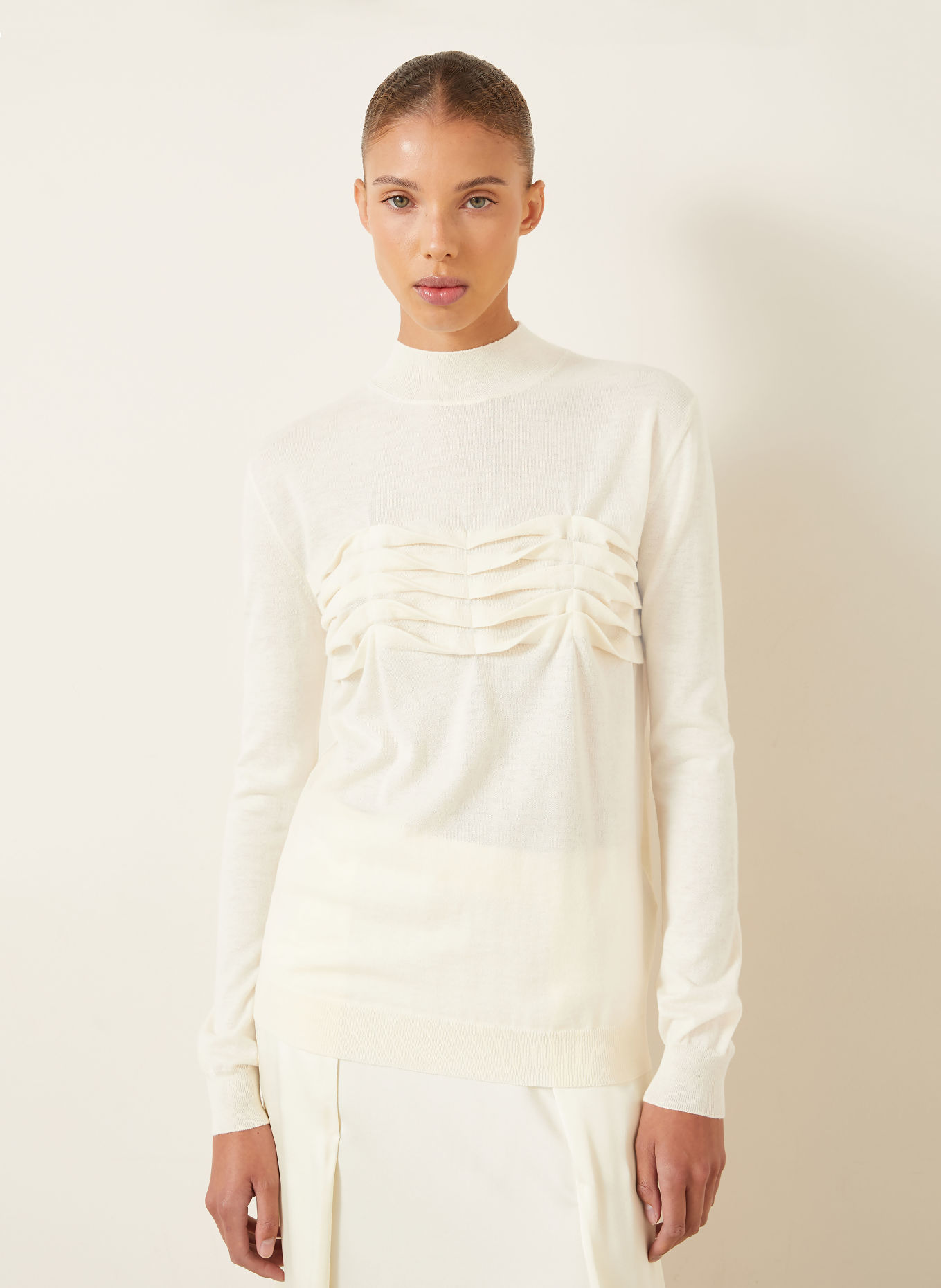JIL SANDER Pullover mit Cashmere: ECRU