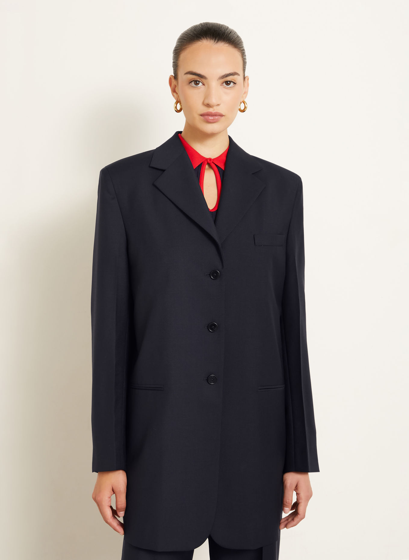 JIL SANDER Longblazer: DUNKELBLAU