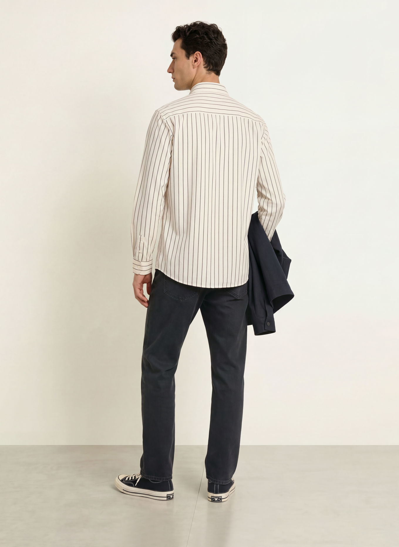 ARMEDANGELS Overhemd, slim fit: WIT / ZWART