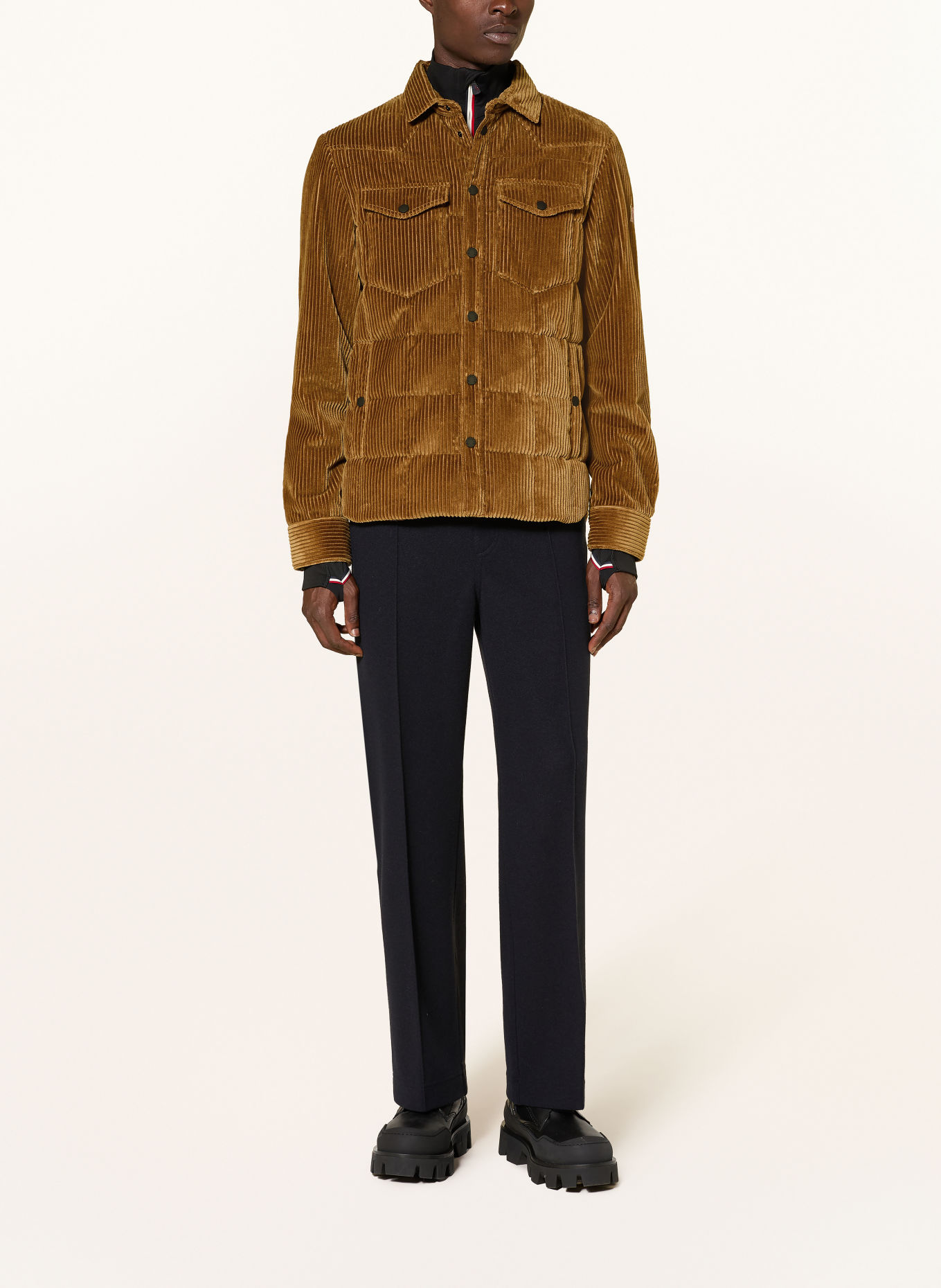 MONCLER GRENOBLE Daunenjacke GELT aus Cord: BRAUN