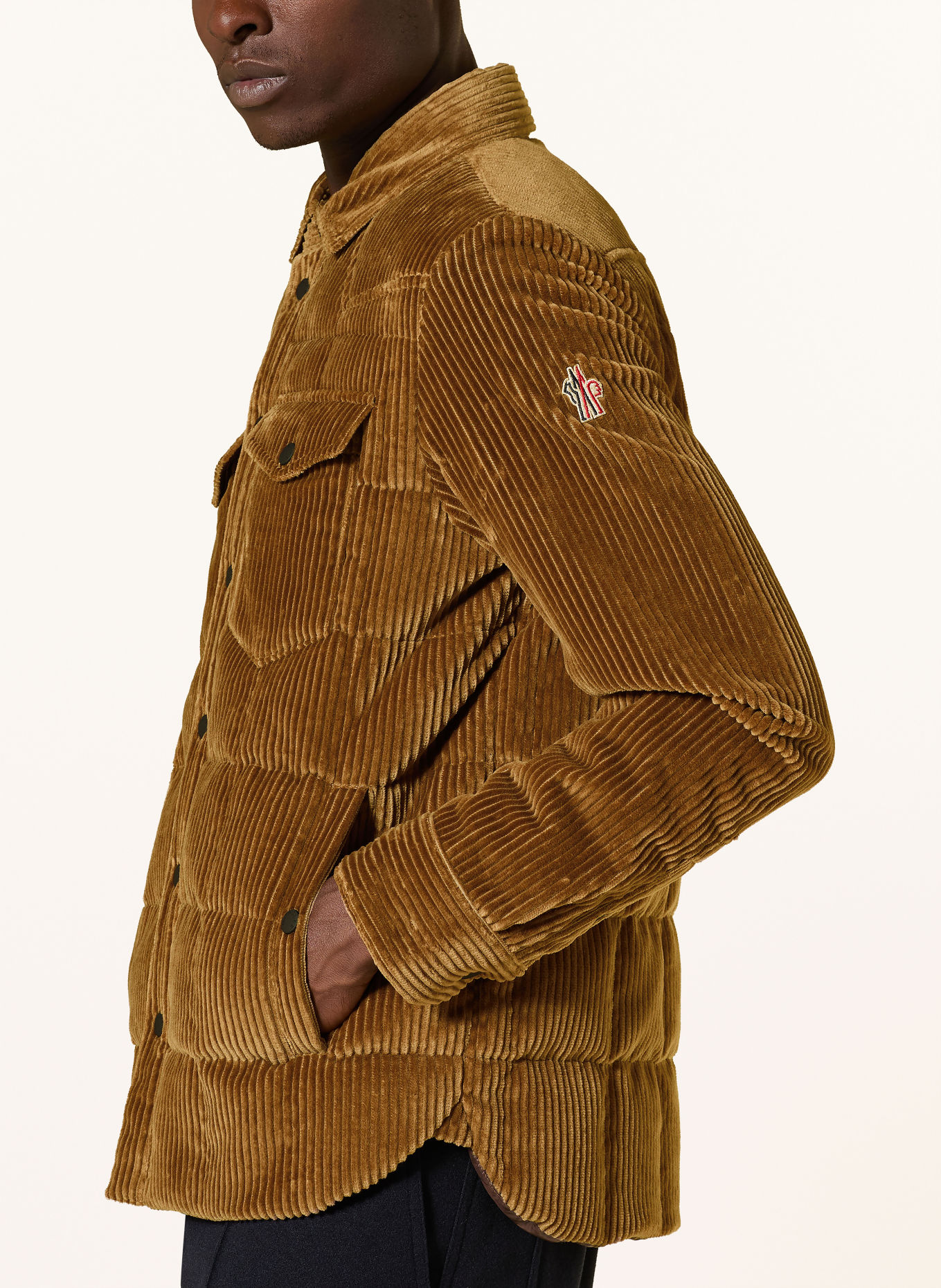 MONCLER GRENOBLE Daunenjacke GELT aus Cord: BRAUN