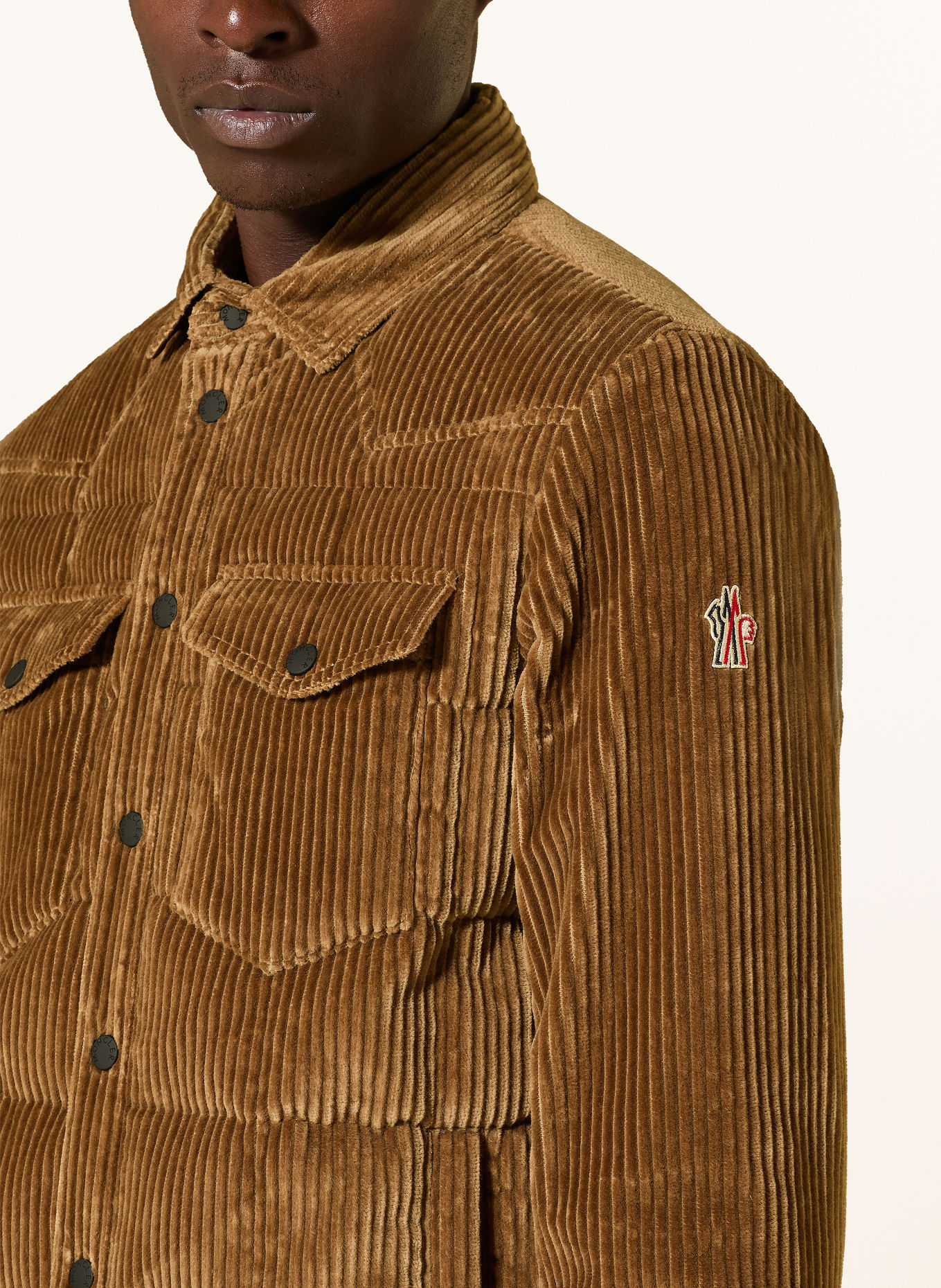 MONCLER GRENOBLE Daunenjacke GELT aus Cord: BRAUN