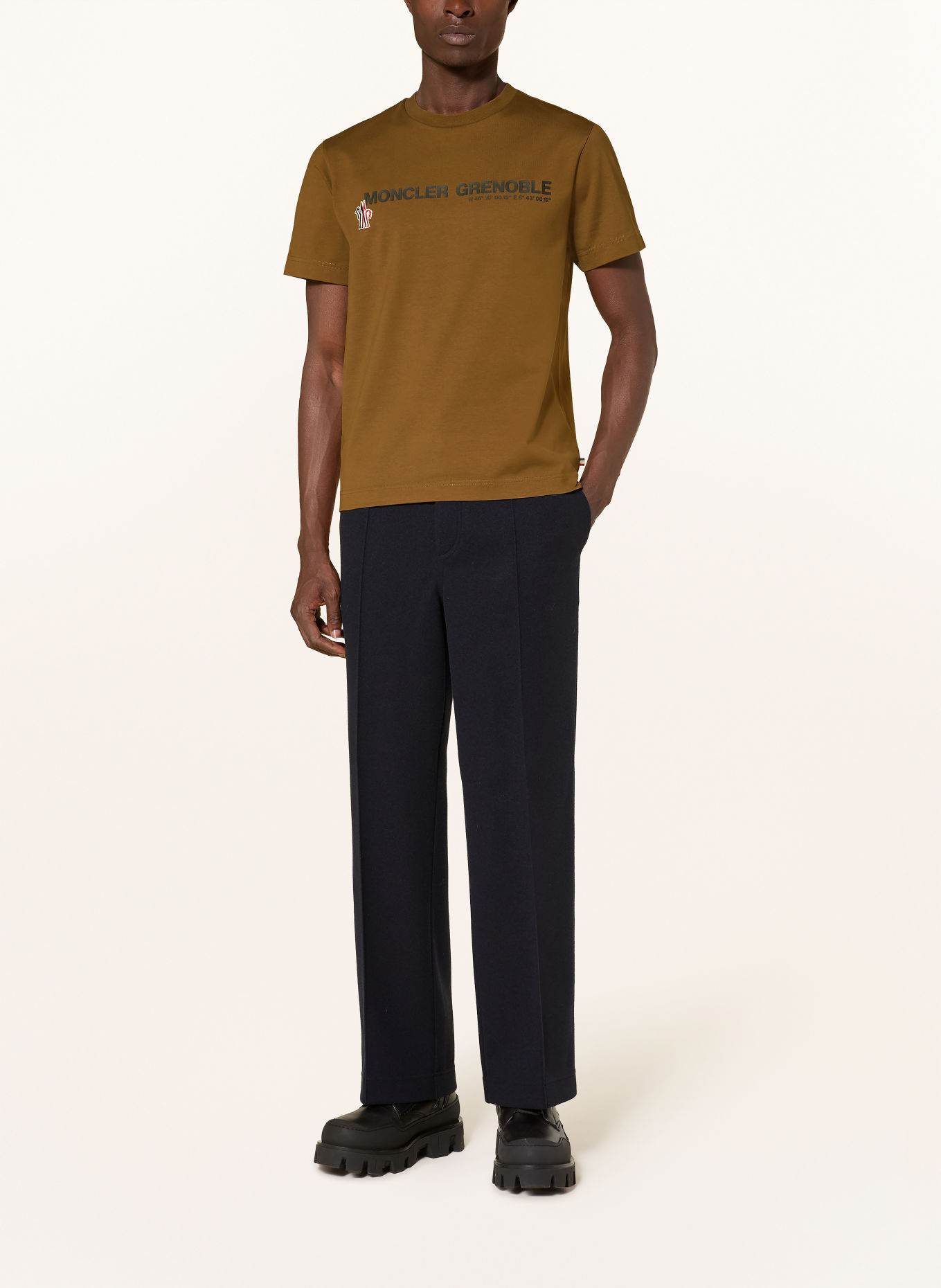 MONCLER GRENOBLE T-shirt: BROWN / DARK RED / BLACK