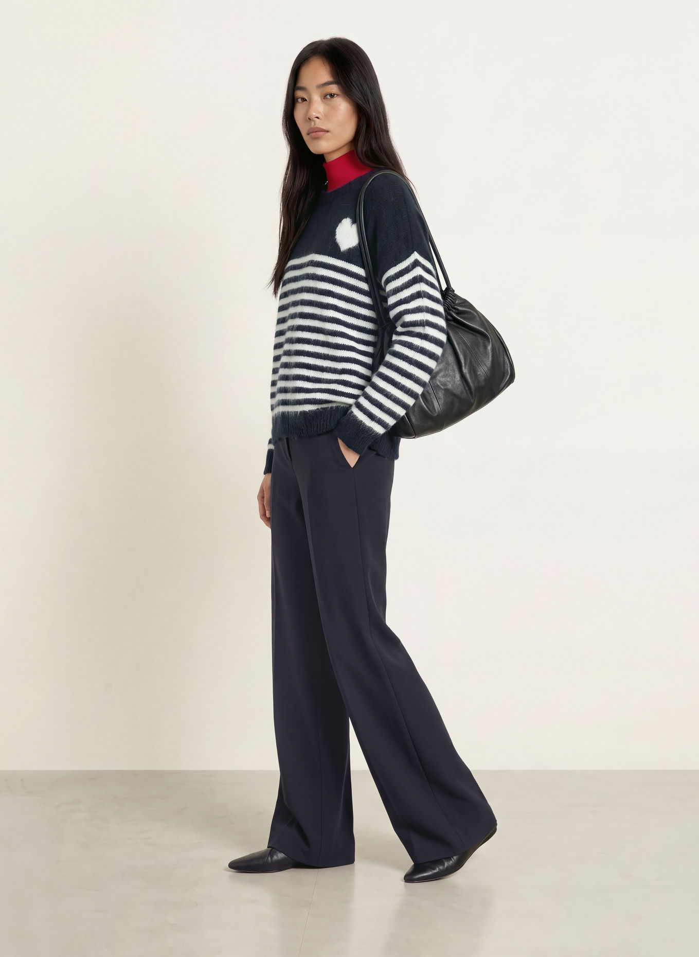 miss goodlife Pull: BLEU FONCÉ / BLANC