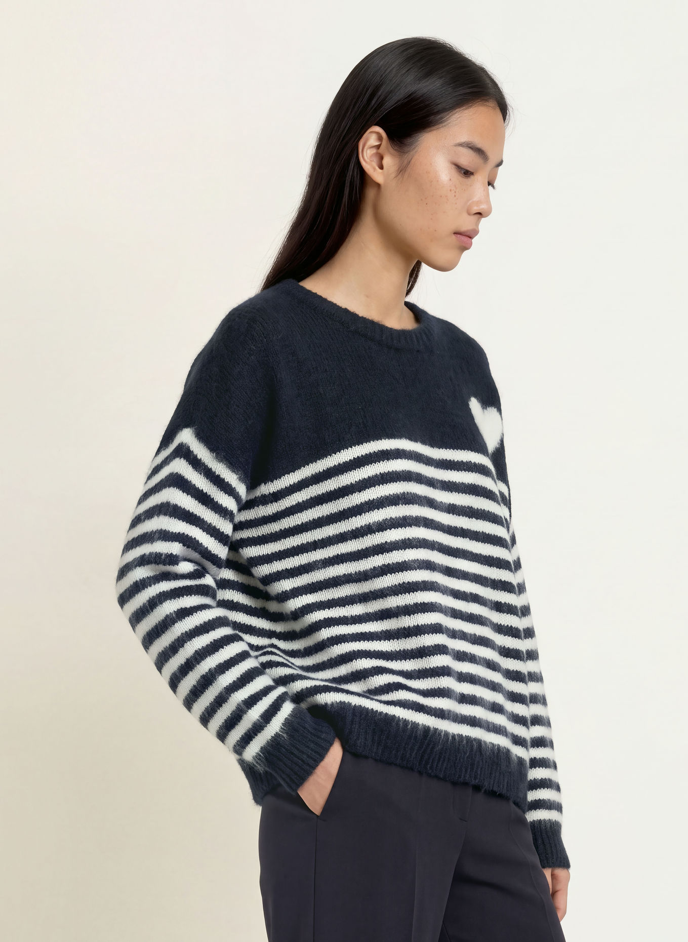 miss goodlife Pull: BLEU FONCÉ / BLANC