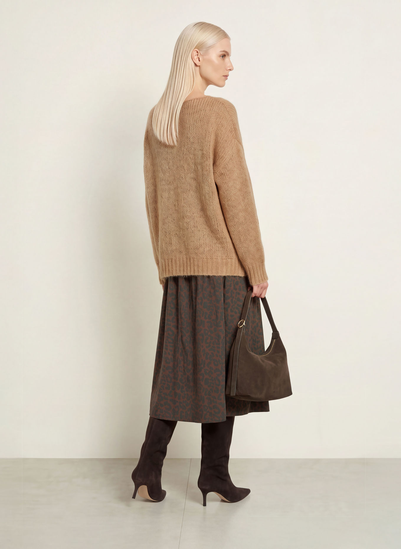miss goodlife Pullover mit Alpaka: BEIGE / DUNKELBRAUN
