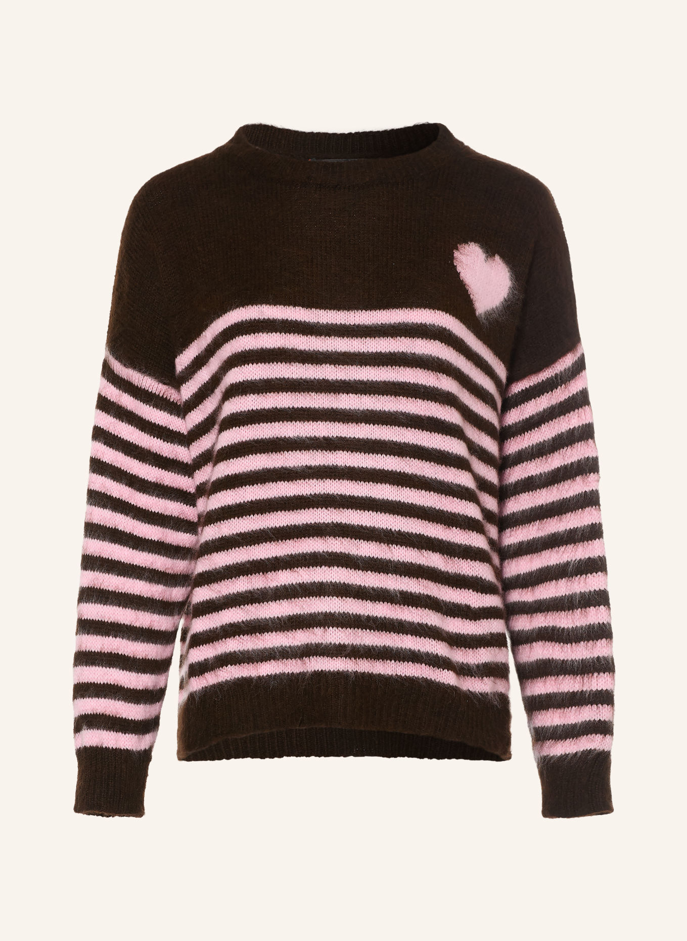 miss goodlife Trui van alpaca: MARRON FONCÉ / ROZE