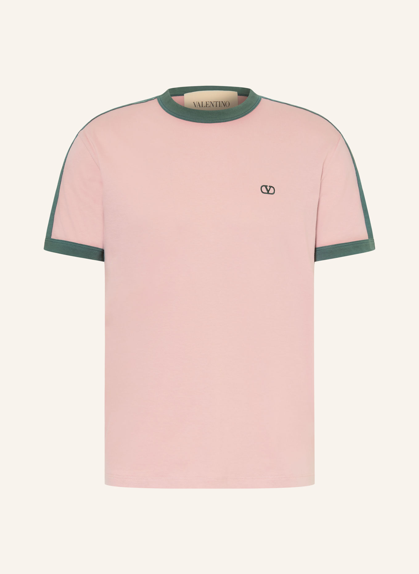 VALENTINO T-Shirt VLOGO SIGNATURE: ROSA / DUNKELGRÜN