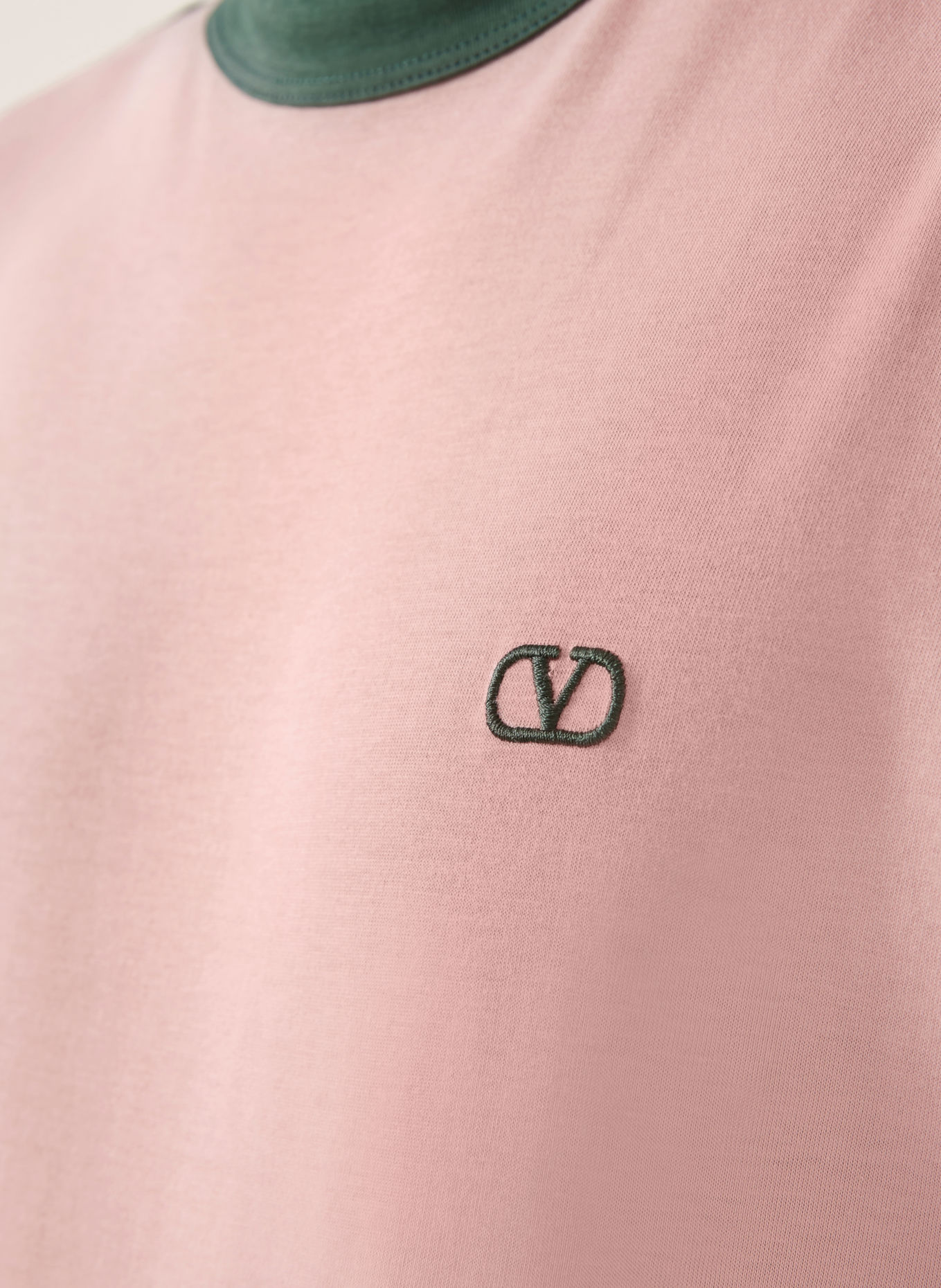 VALENTINO T-Shirt VLOGO SIGNATURE: ROSA / DUNKELGRÜN