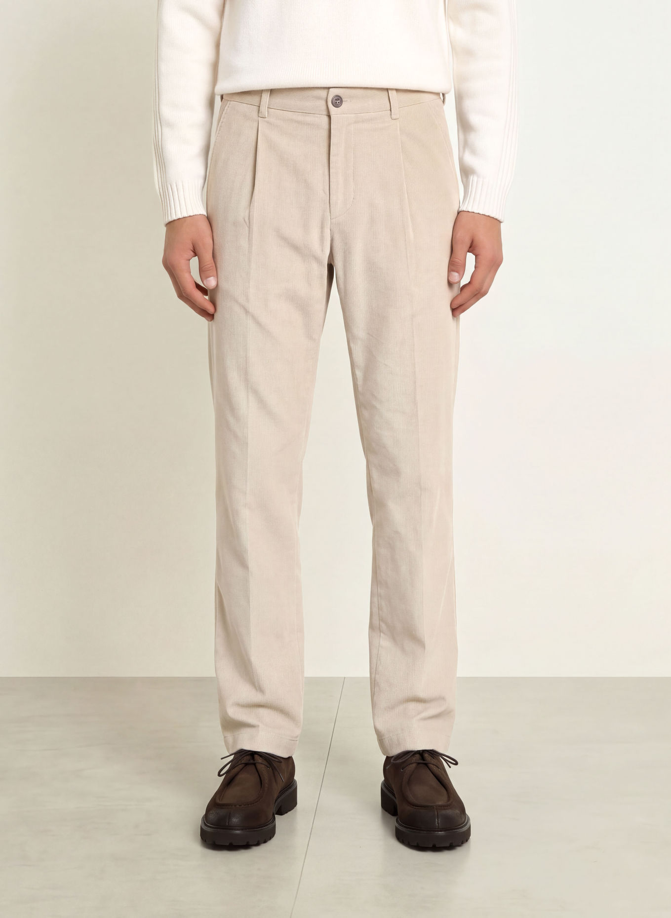 STRELLSON Pantaloni de costum TOMEO Regular Fit din catifea: 103 Natural 103