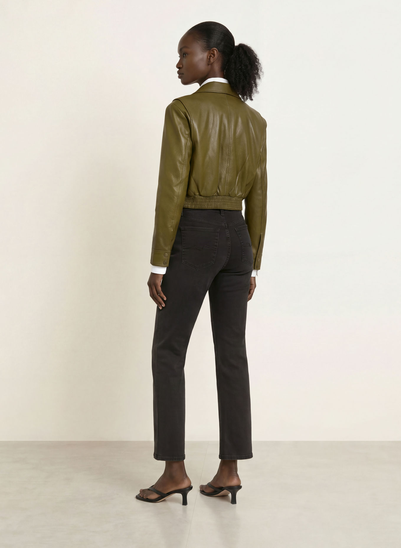 7 for all mankind ALEXA CROPPED Straight-Fit Jeans: 3S3 DARKPINE