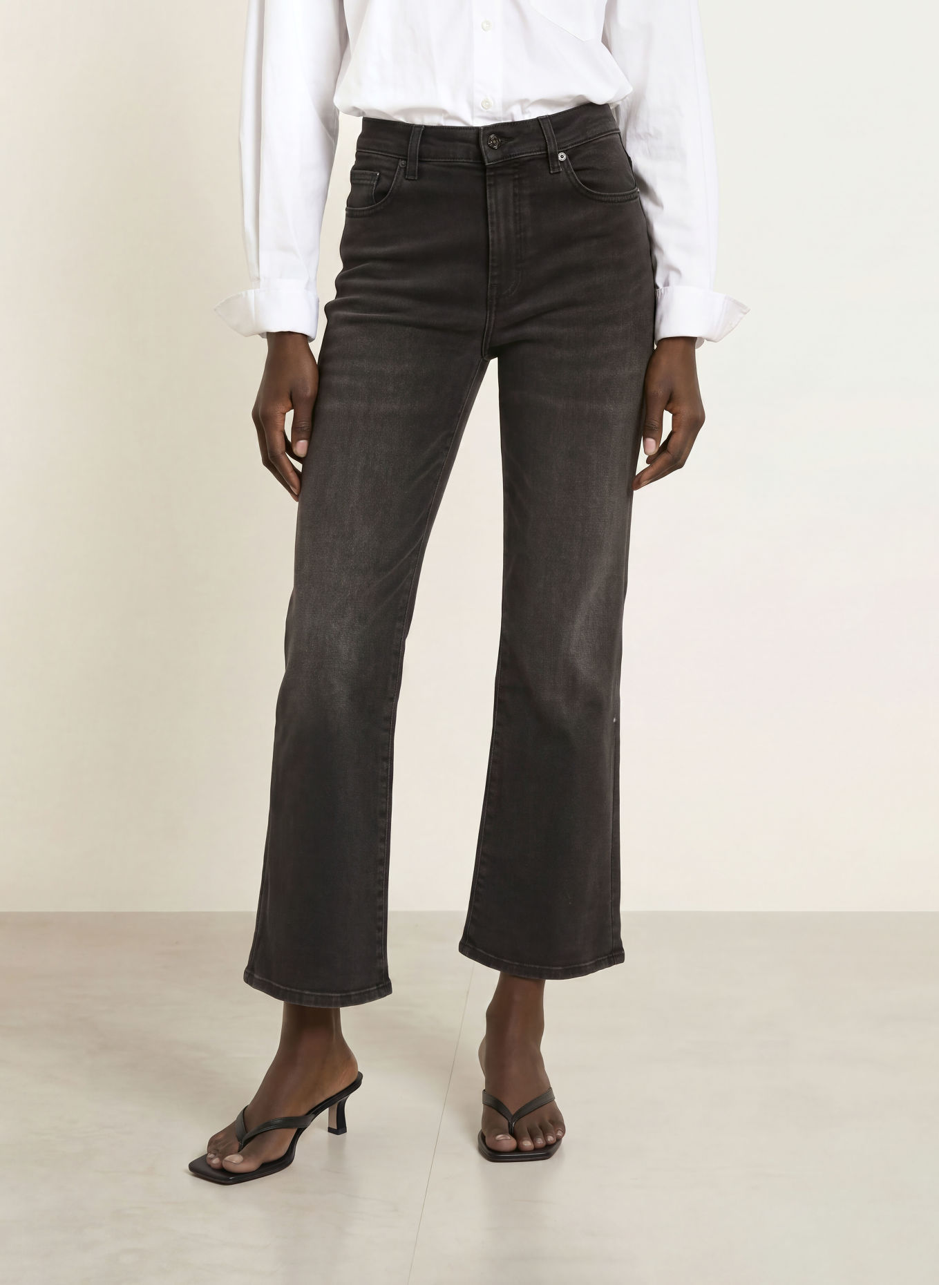 7 for all mankind ALEXA CROPPED Straight-Fit Jeans: 3S3 DARKPINE