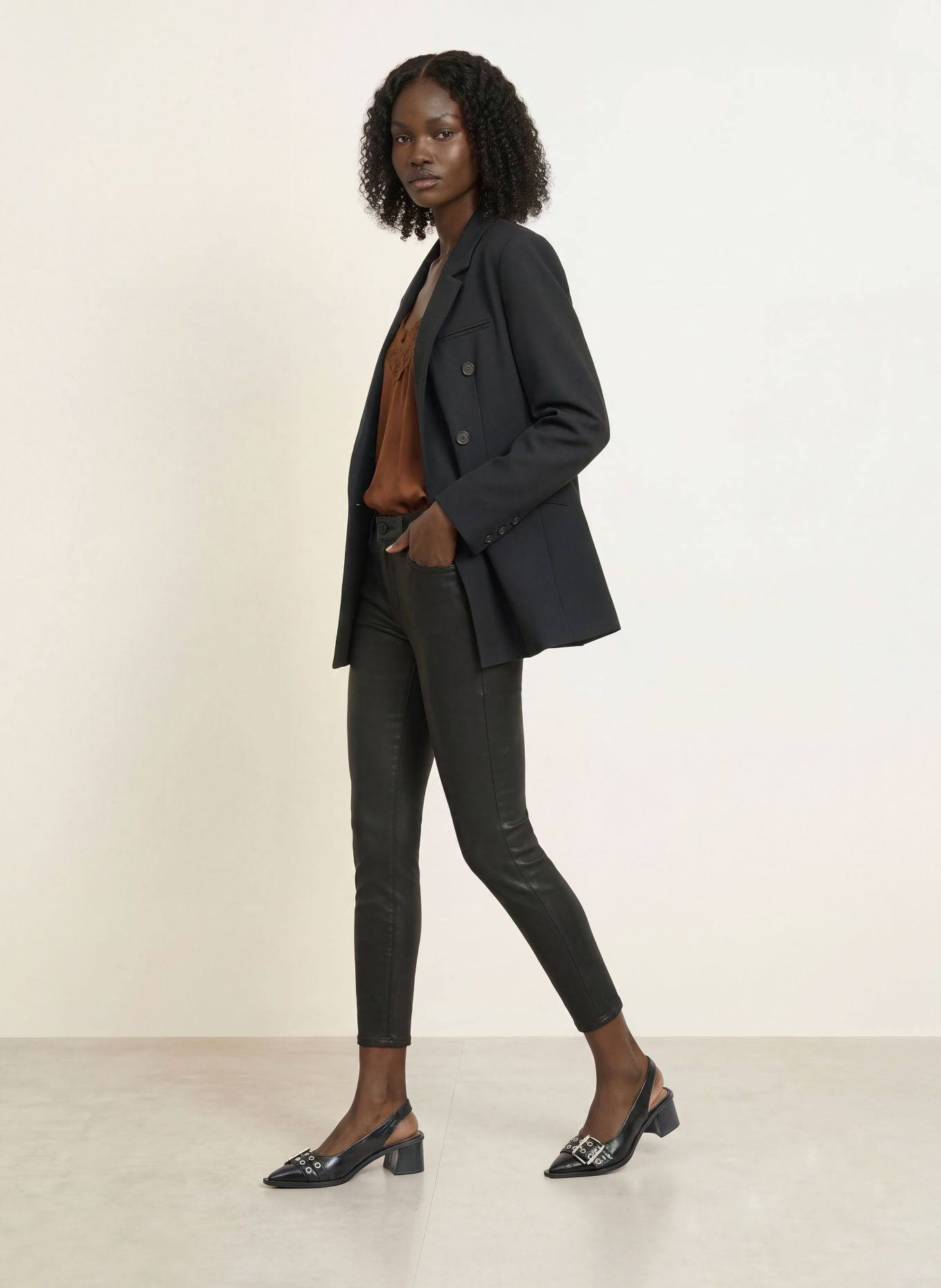 7 for all mankind Coated Jeans THE ANKLE SKINNY: 21H COATED BLACK