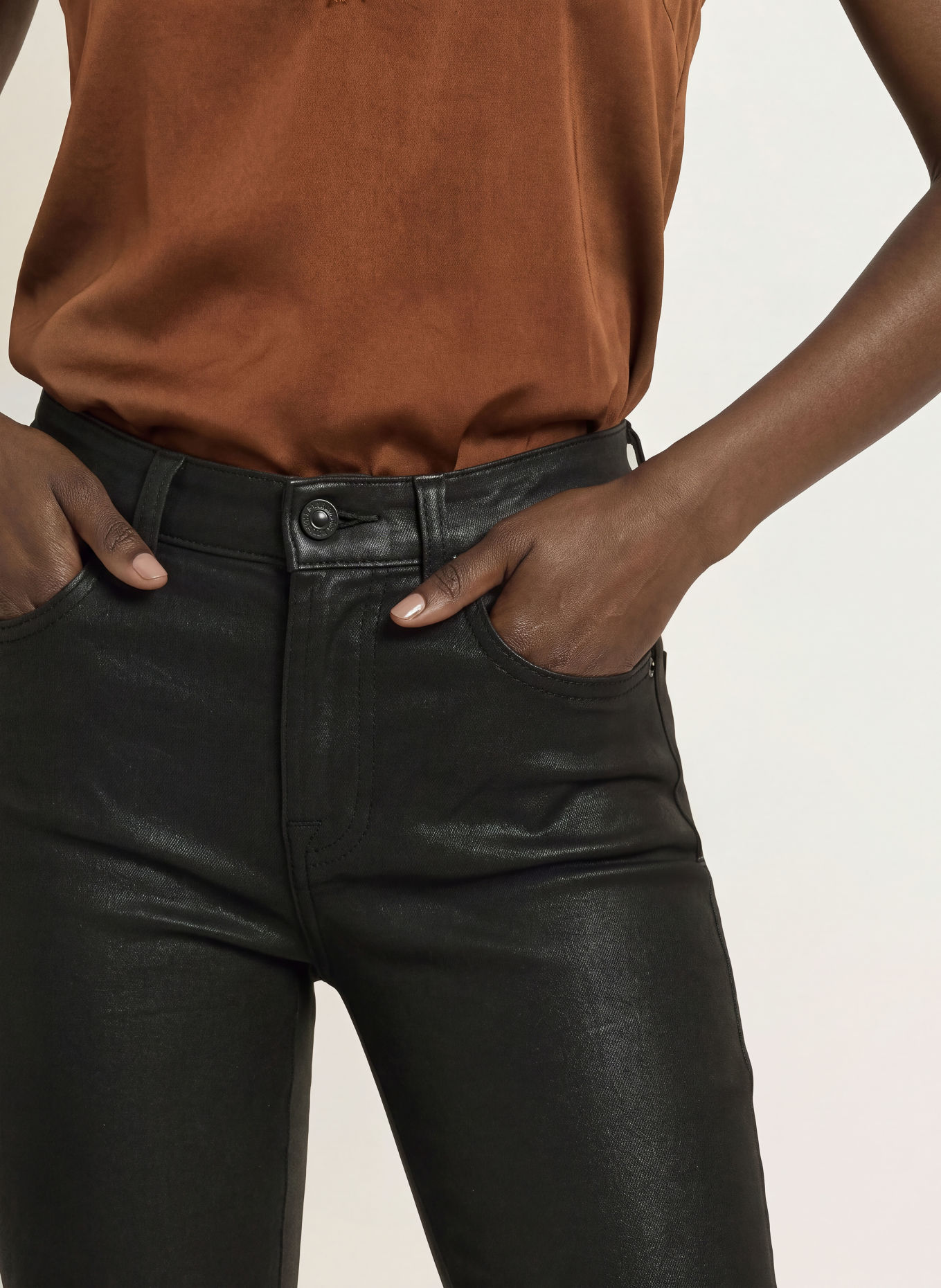 7 for all mankind Coated Jeans THE ANKLE SKINNY: 21H COATED BLACK