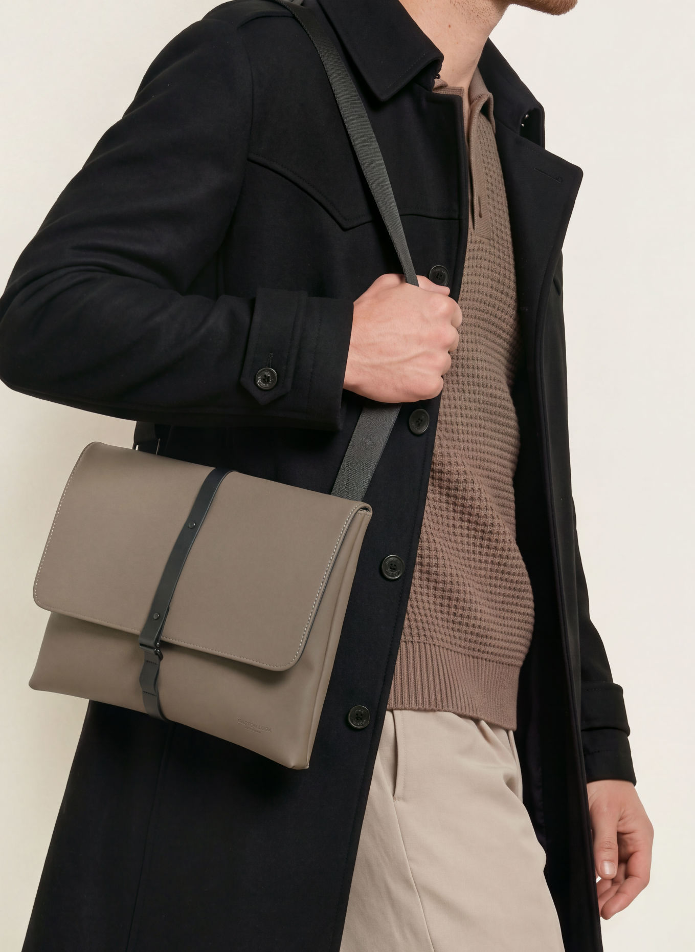 GASTON LUGA SPLÄSH Laptop Bag: BROWN / BLACK