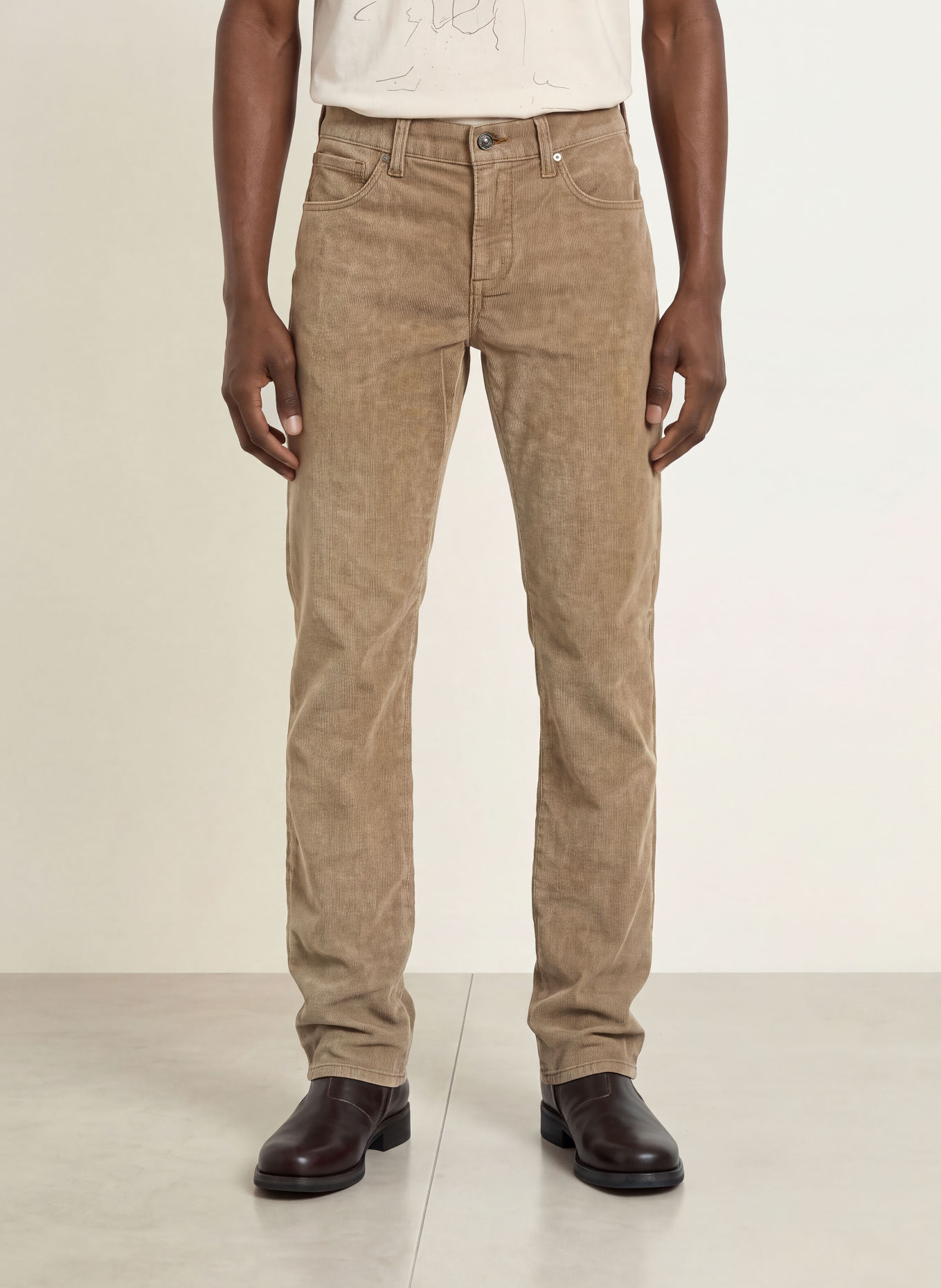 7 for all mankind Cordbroek THE STRAIGHT Straight Fit: BEIGE