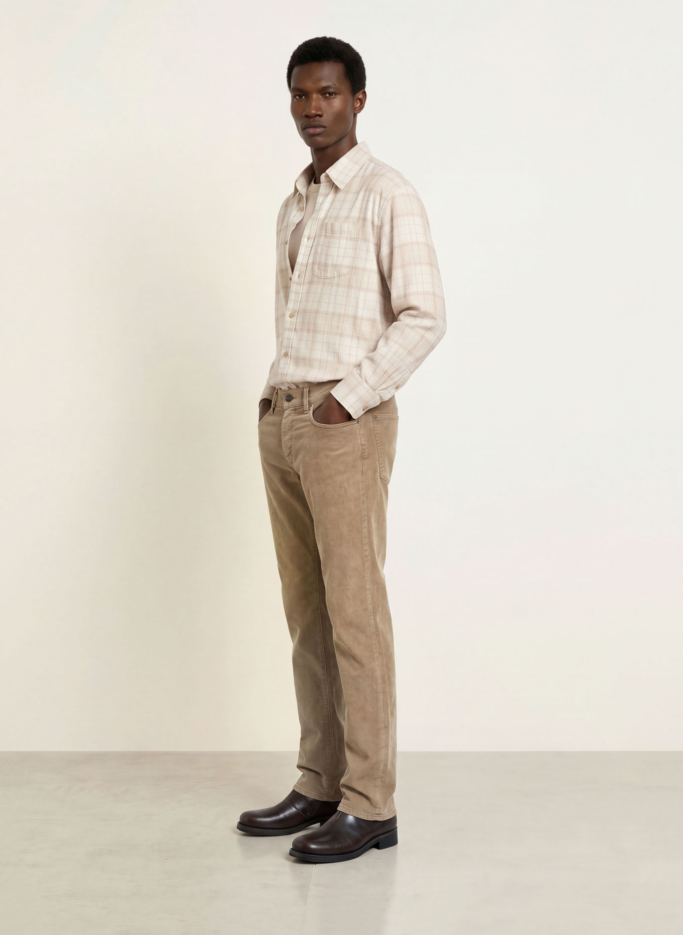 7 for all mankind Cordbroek THE STRAIGHT Straight Fit: BEIGE