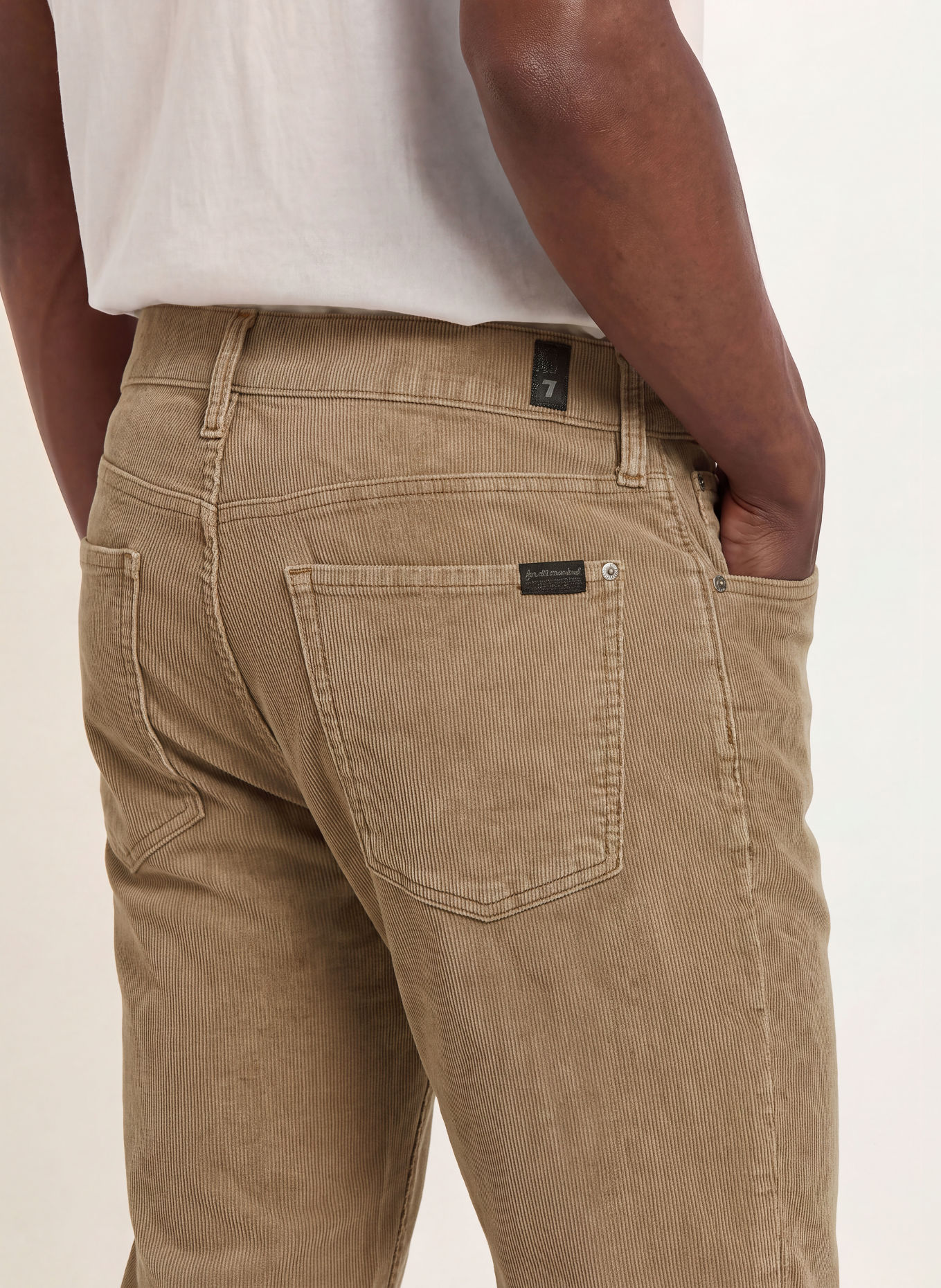 7 for all mankind Cordbroek THE STRAIGHT Straight Fit: BEIGE