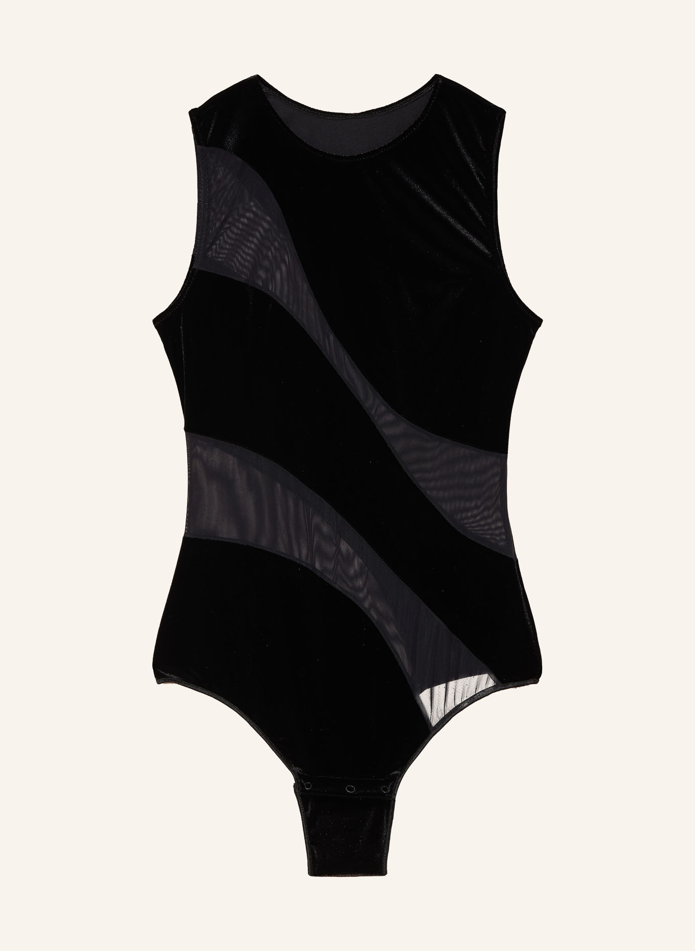 UNDRESS CODE Velvet thong bodysuit: BLACK