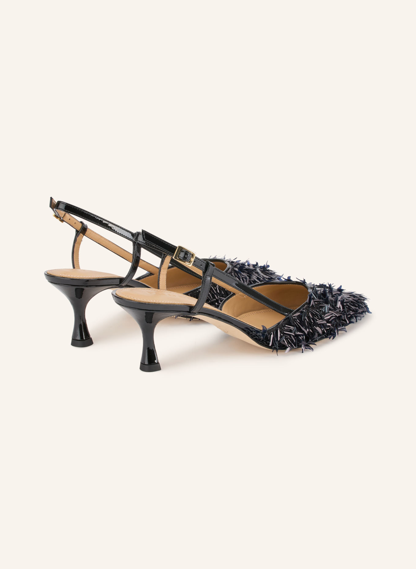 PROSPERINE Slingbacks met pailletten: ZWART