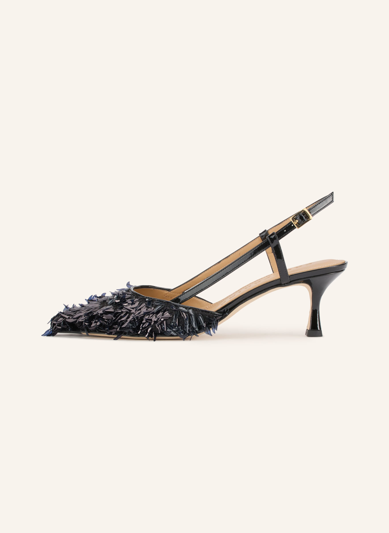 PROSPERINE Slingbacks met pailletten: ZWART