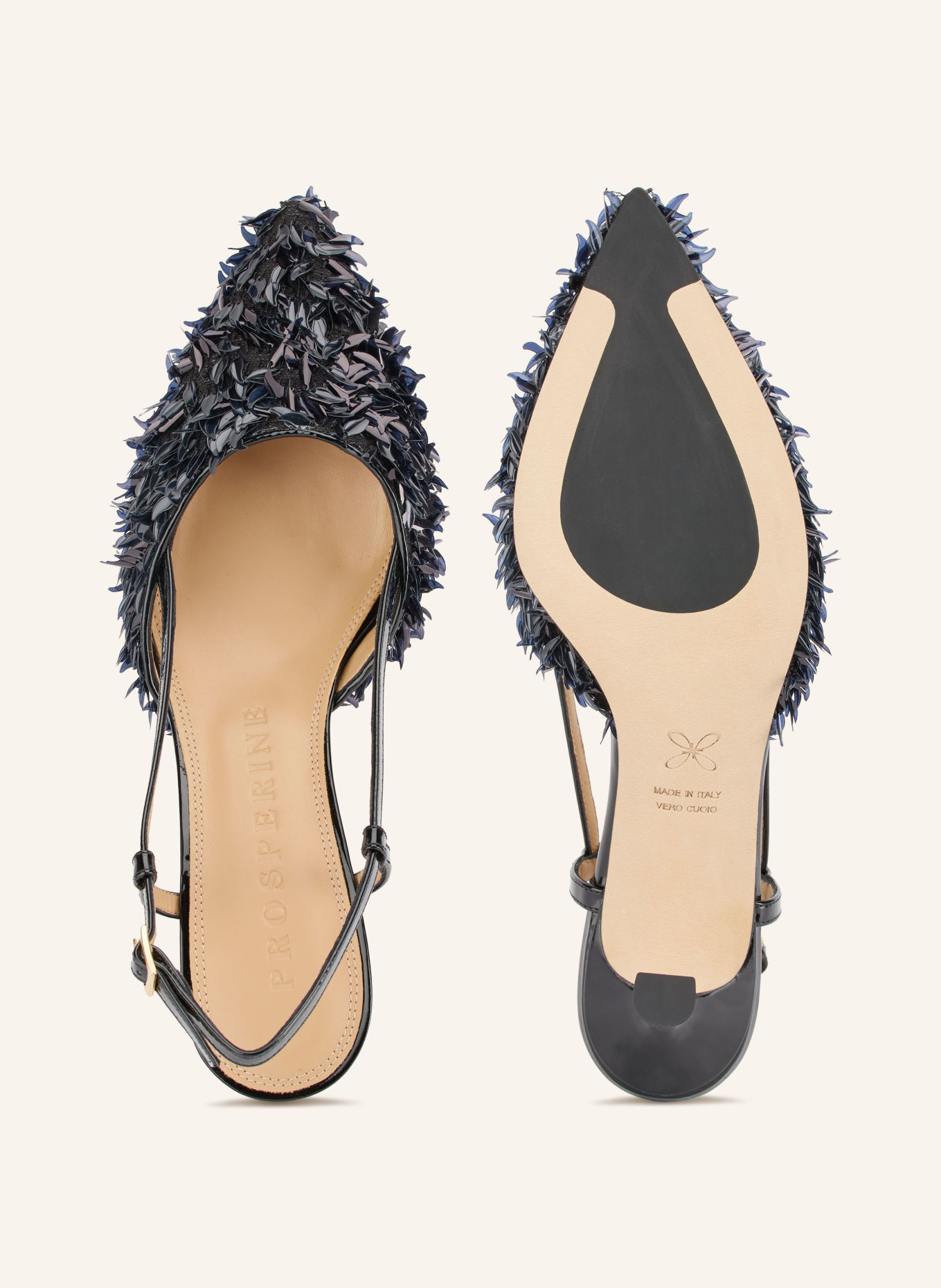 PROSPERINE Slingbacks met pailletten: ZWART