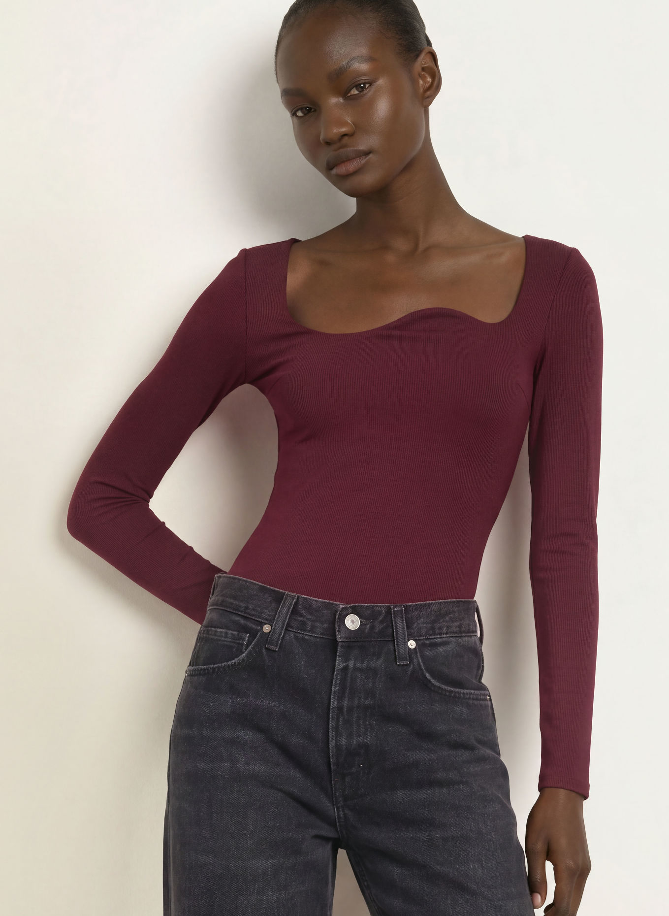 UNDRESS CODE MADEMOISELLE string bodysuit: DARK RED