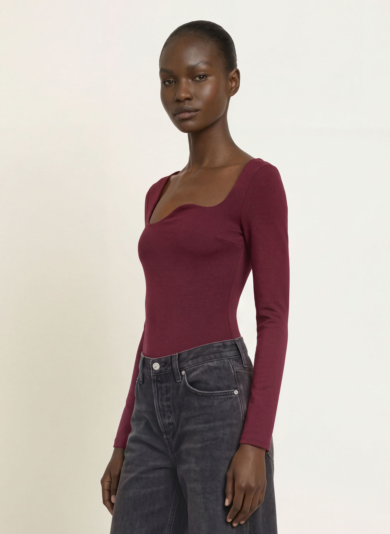 UNDRESS CODE MADEMOISELLE string bodysuit: DARK RED
