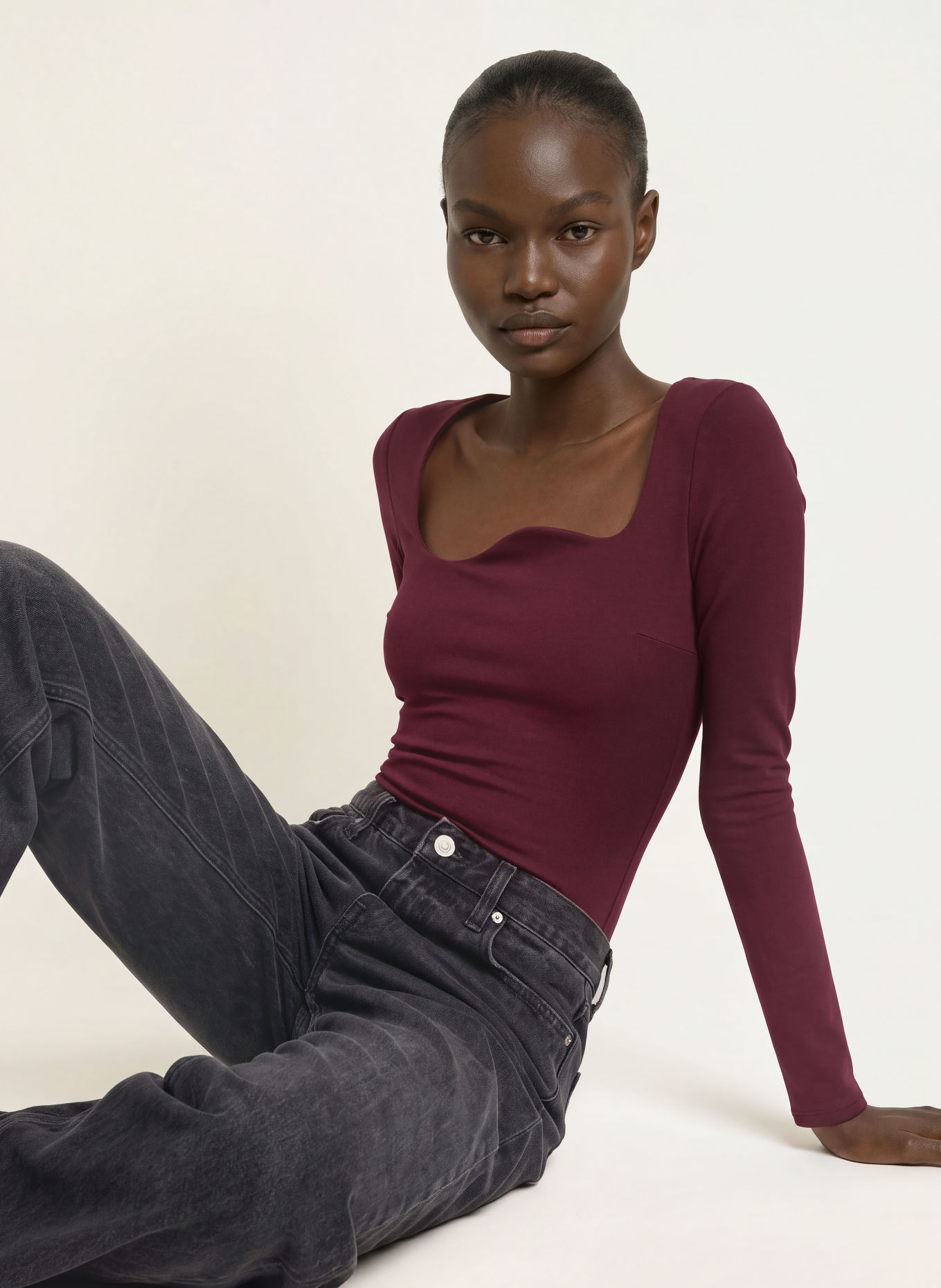 UNDRESS CODE MADEMOISELLE string bodysuit: DARK RED