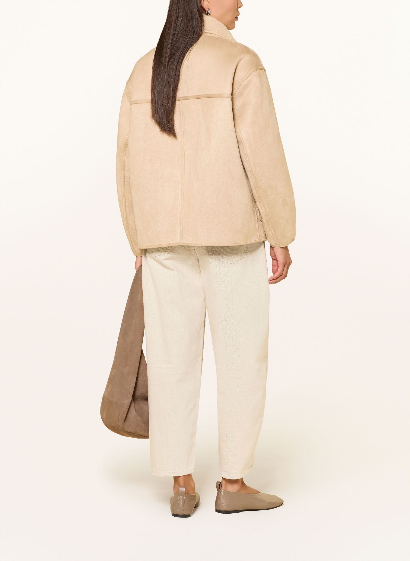 OPUS HAELLA Reversible Teddy Fur Jacket: LIGHT BROWN
