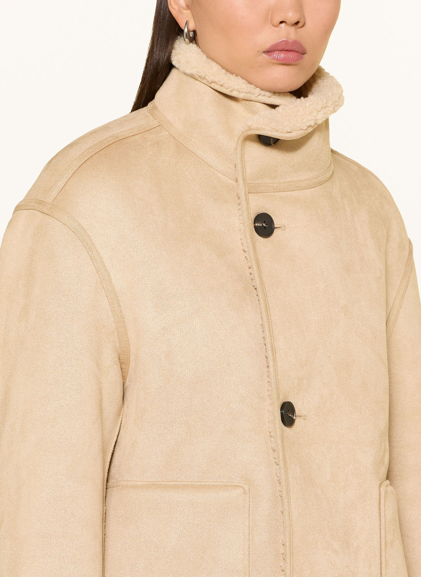 OPUS HAELLA Reversible Teddy Fur Jacket: LIGHT BROWN