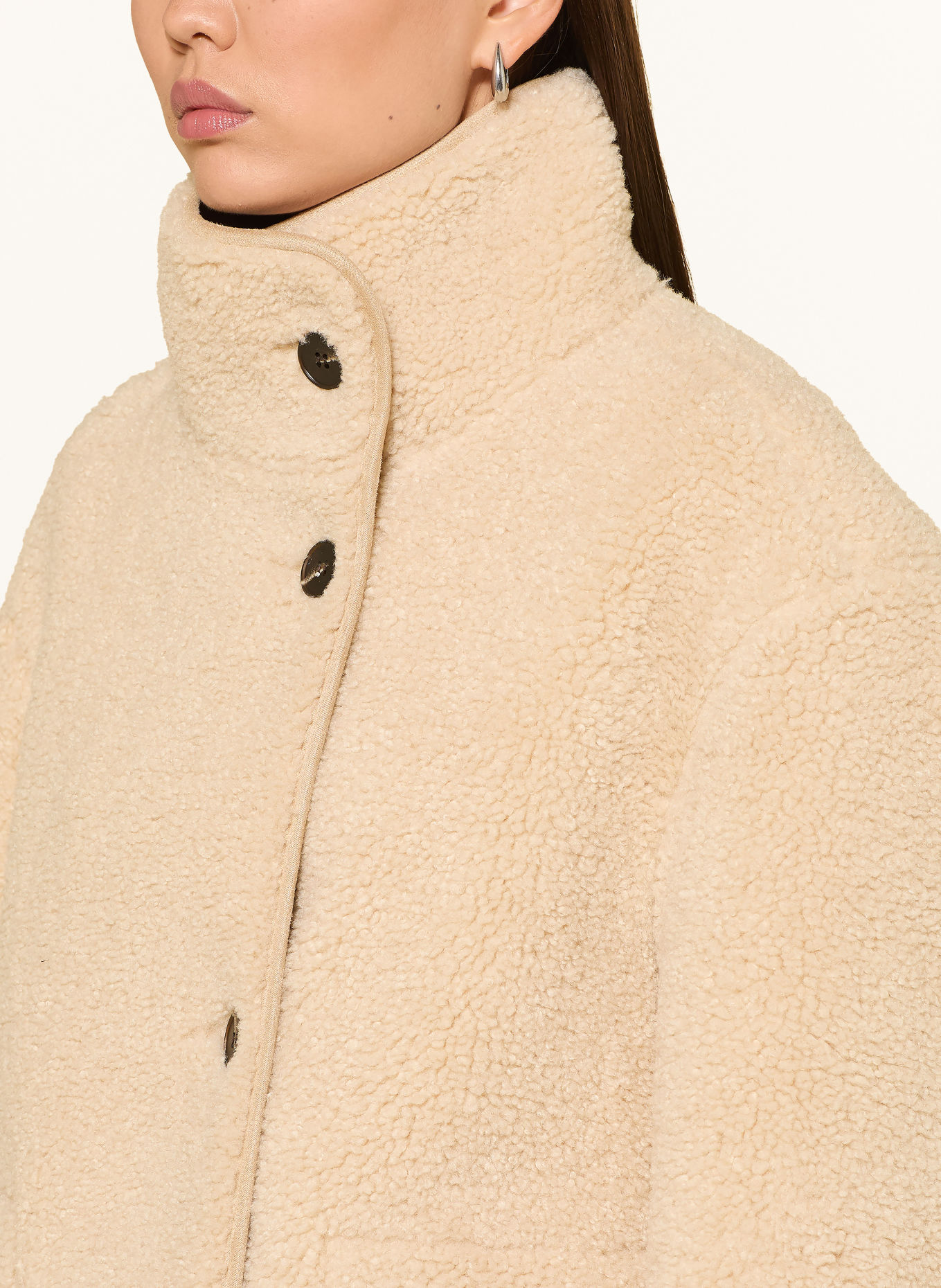 OPUS HAELLA Reversible Teddy Fur Jacket: LIGHT BROWN
