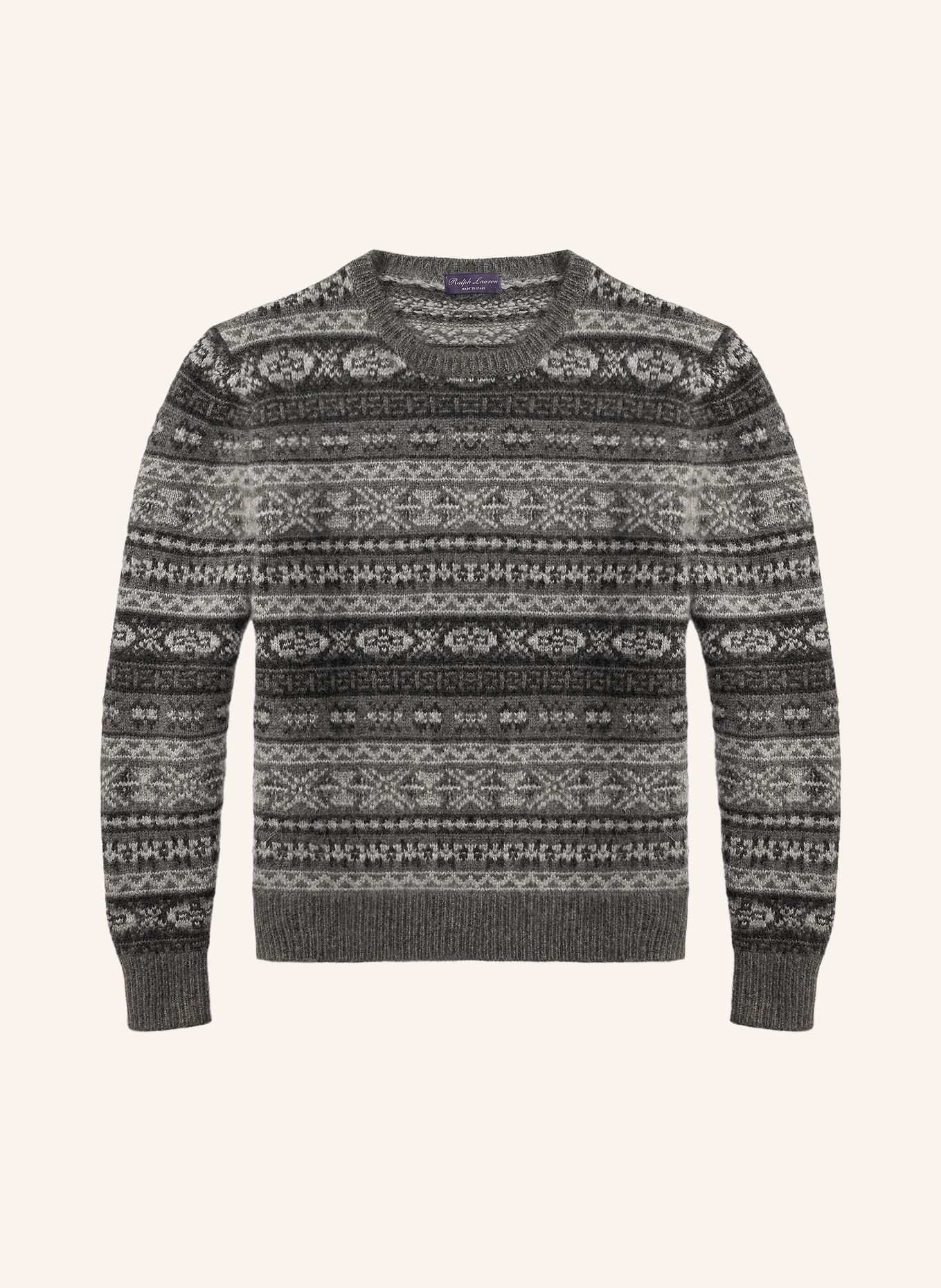 RALPH LAUREN PURPLE LABEL Pullover mit Cashmere: GRAU / HELLGRAU / DUNKELGRAU