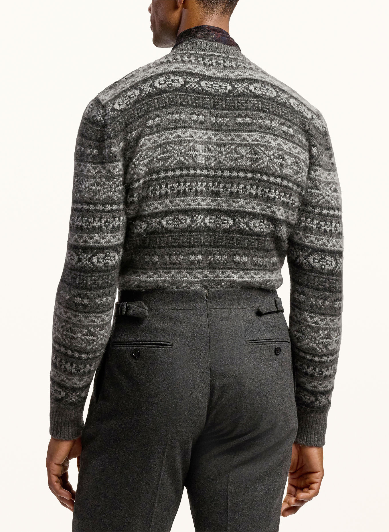 RALPH LAUREN PURPLE LABEL Pullover mit Cashmere: GRAU / HELLGRAU / DUNKELGRAU