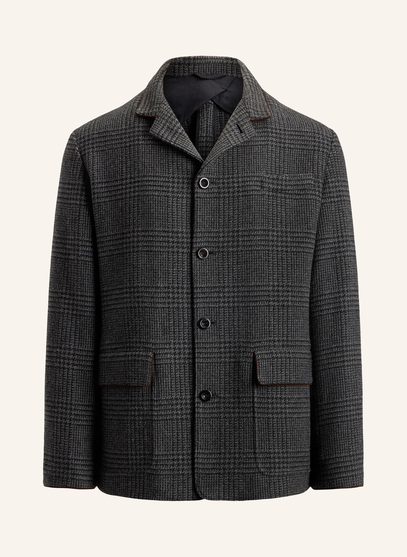 RALPH LAUREN PURPLE LABEL Coat with Cashmere: DARK GRAY / BROWN / GRAY