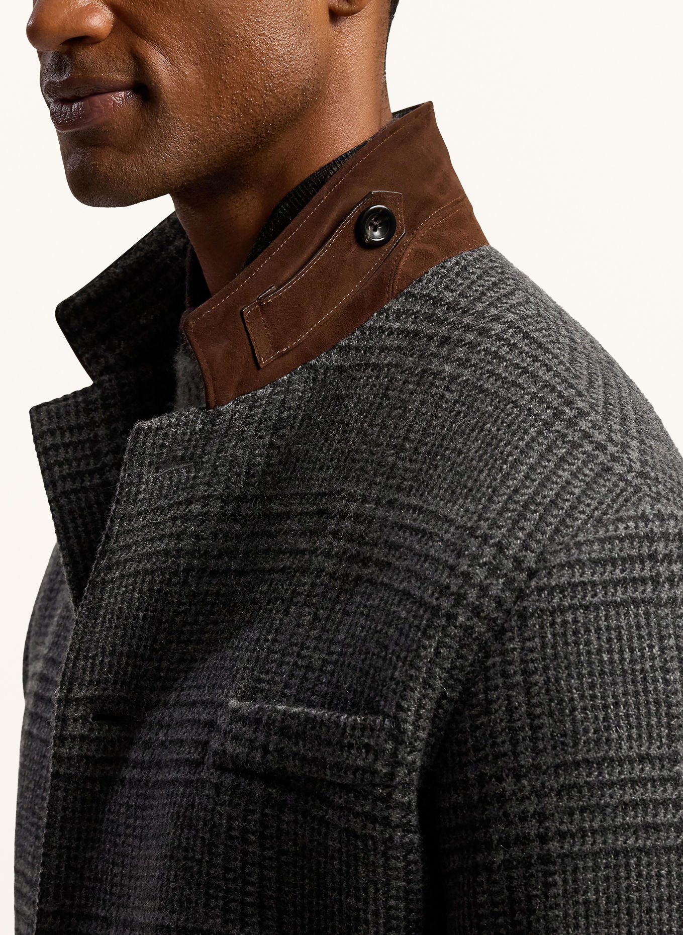 RALPH LAUREN PURPLE LABEL Coat with Cashmere: DARK GRAY / BROWN / GRAY