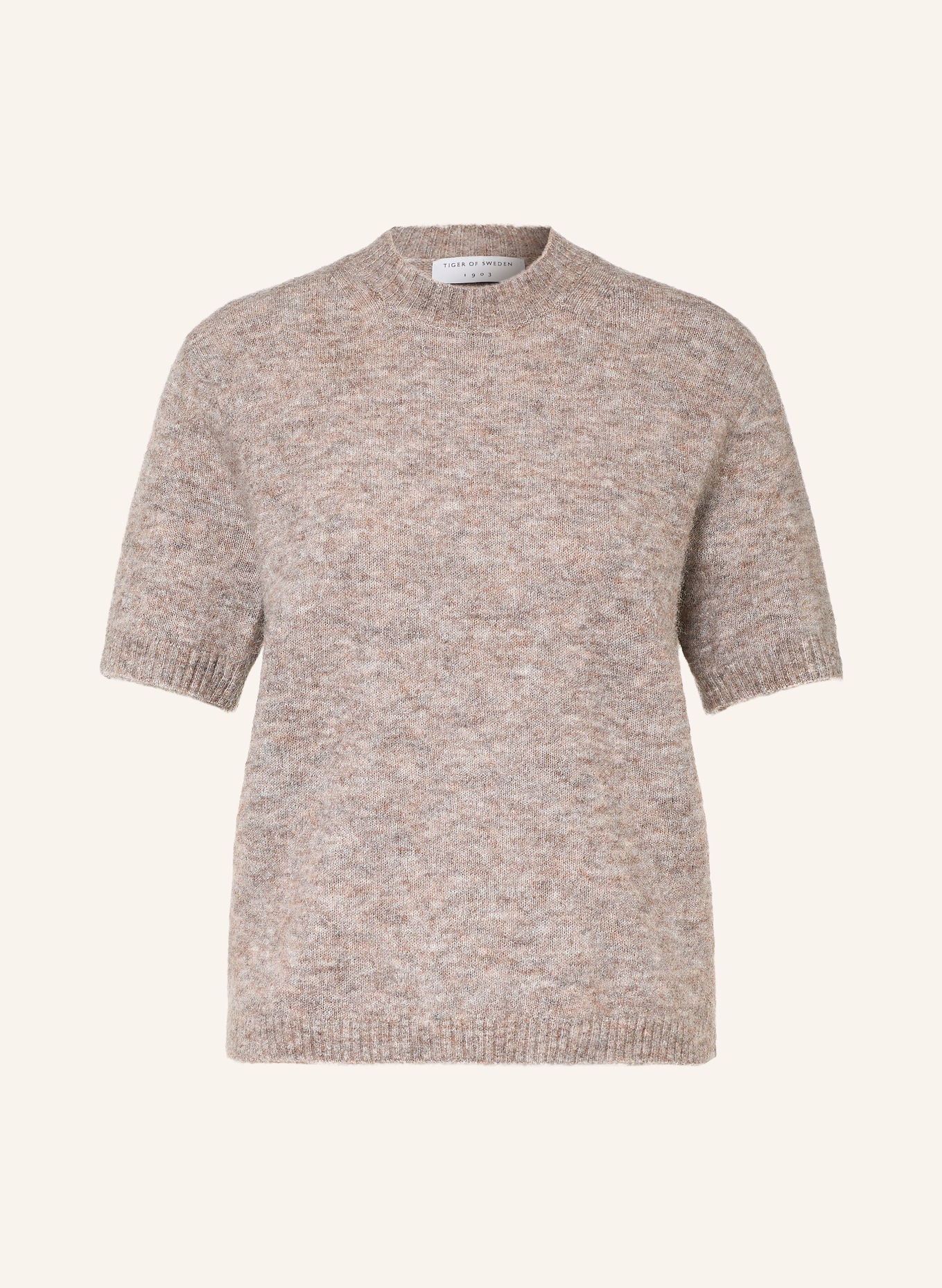 TIGER OF SWEDEN MAY Knit shirt with Mohair: LIGHT BROWN / GRAY