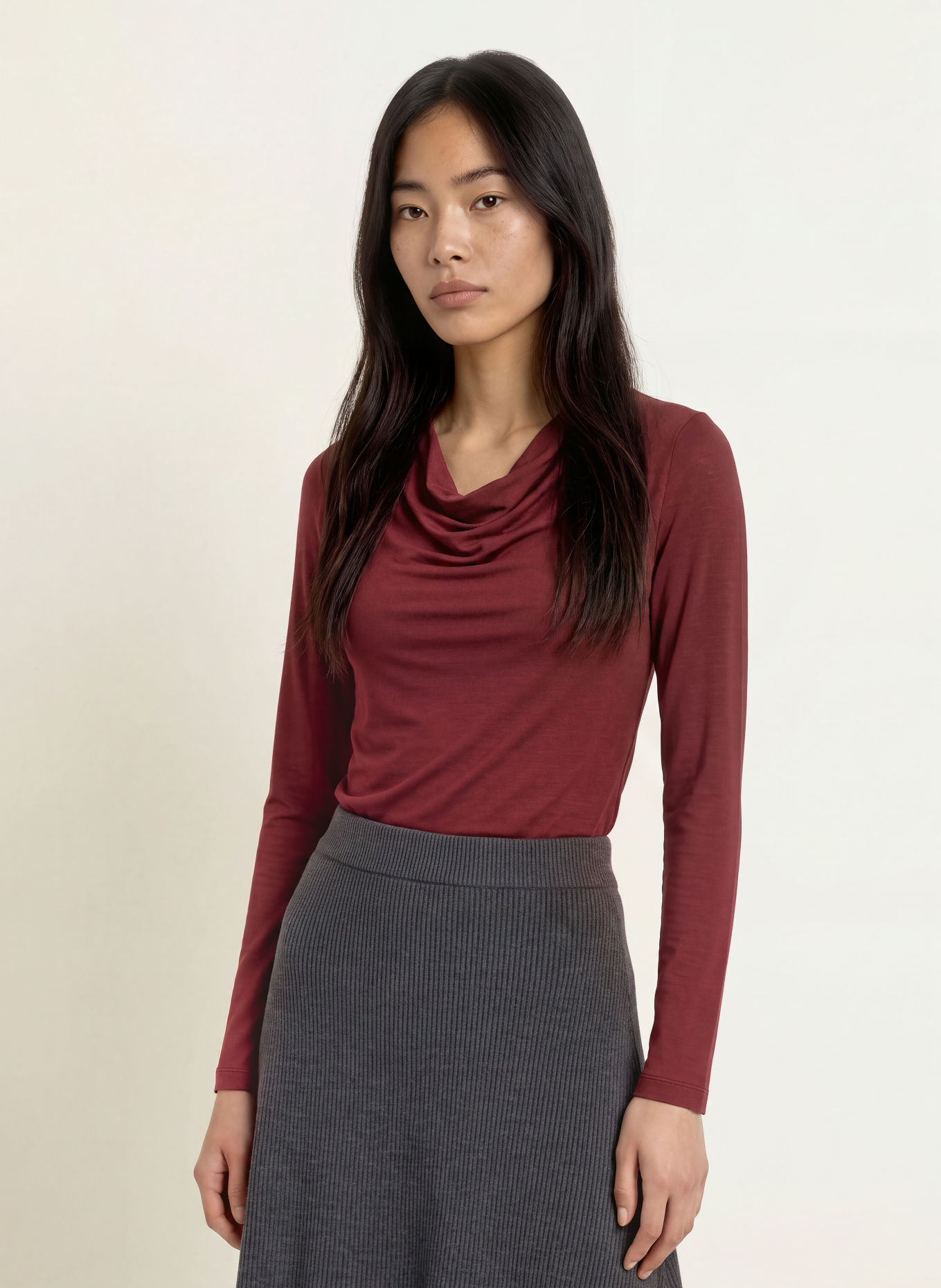 TIGER OF SWEDEN Longsleeve ELOIS: DUNKELROT