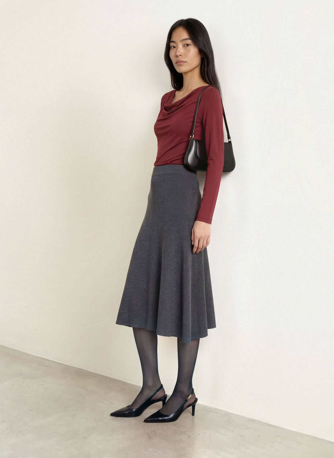 TIGER OF SWEDEN Longsleeve ELOIS: DUNKELROT