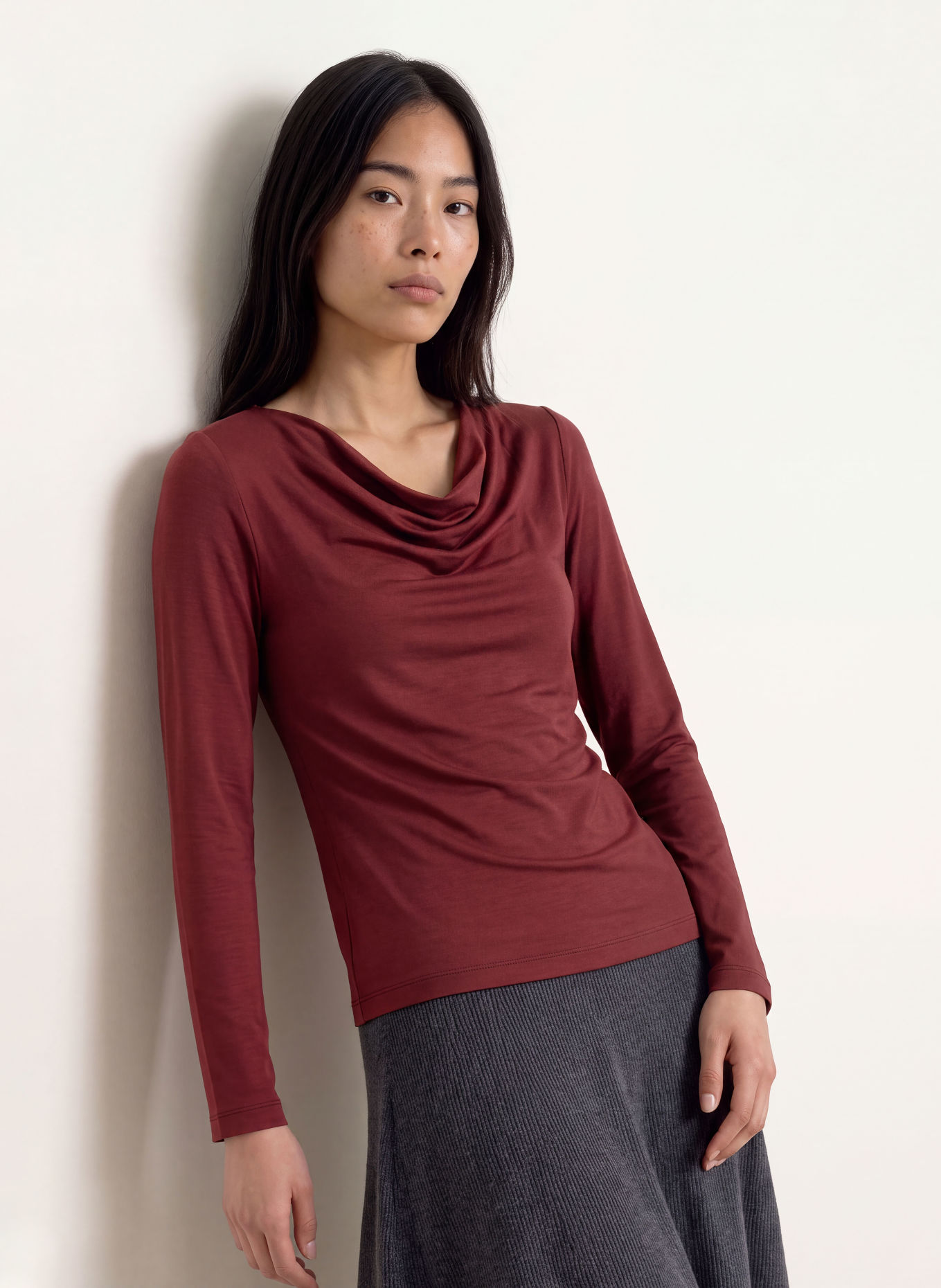TIGER OF SWEDEN Longsleeve ELOIS: DUNKELROT