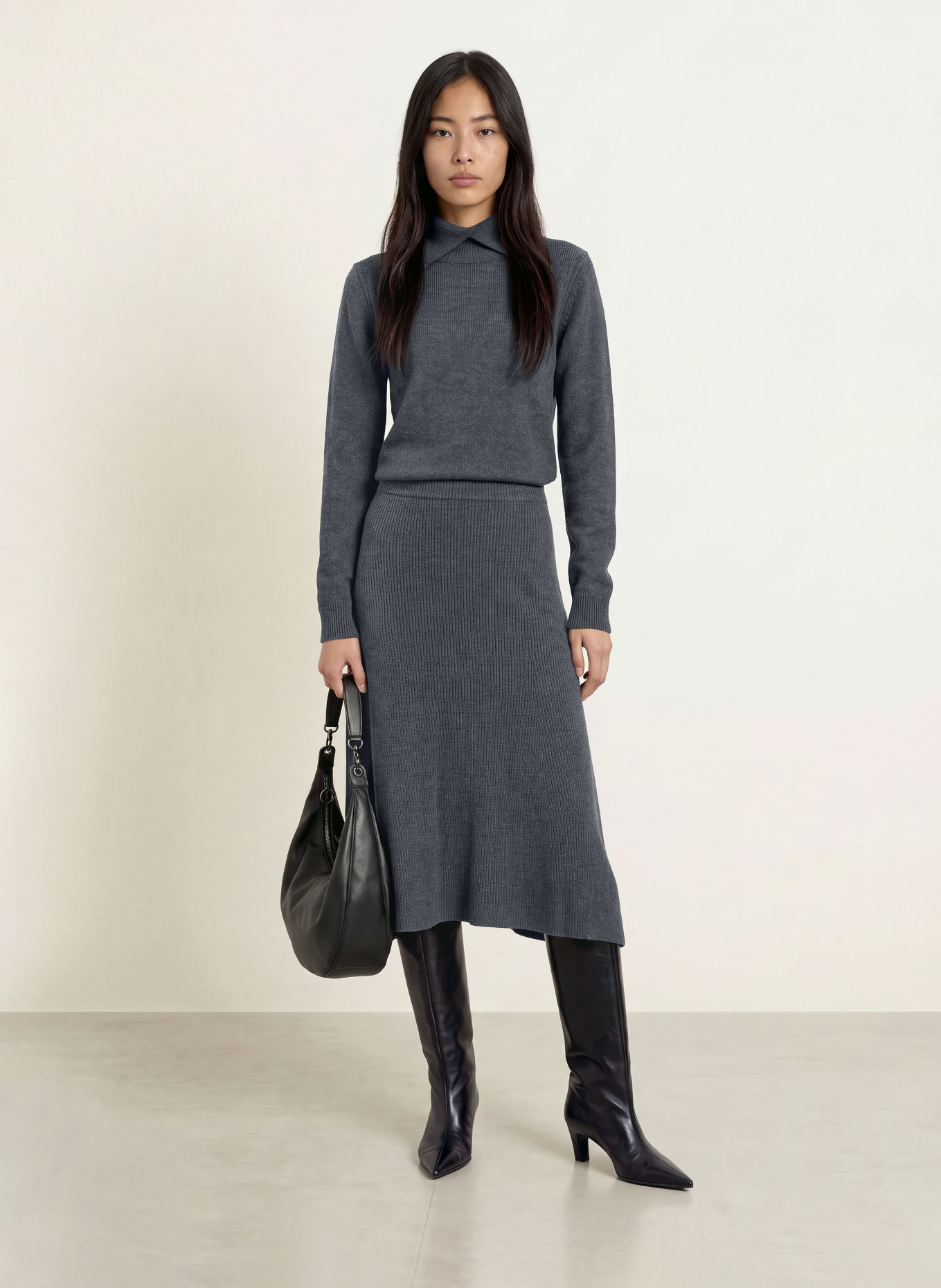 TIGER OF SWEDEN Pull à col roulé SONYA: GRIS FONCÉ
