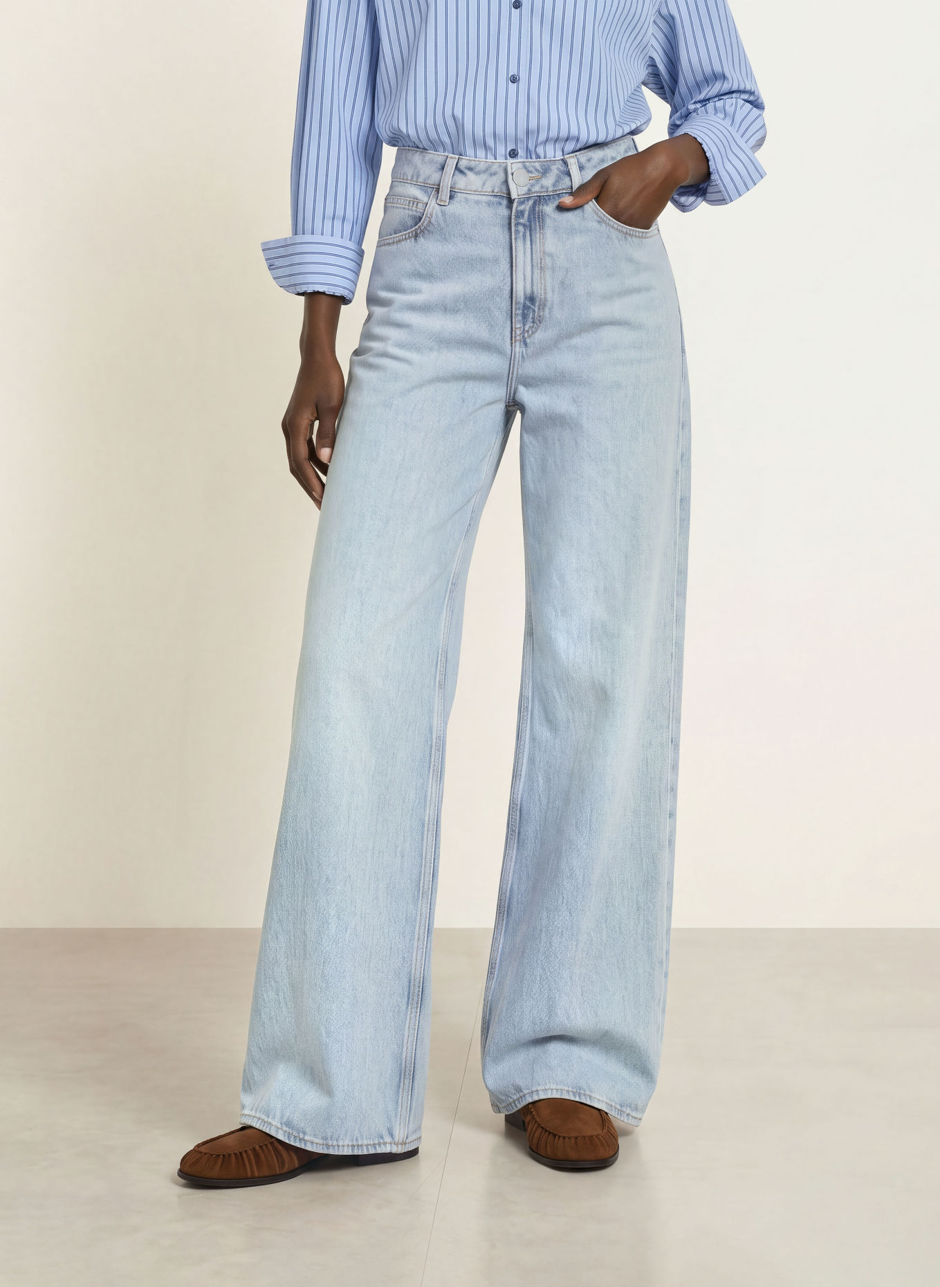 BOSS Wide Leg Jeans THE EMMA: 459 LIGHT/PASTEL BLUE