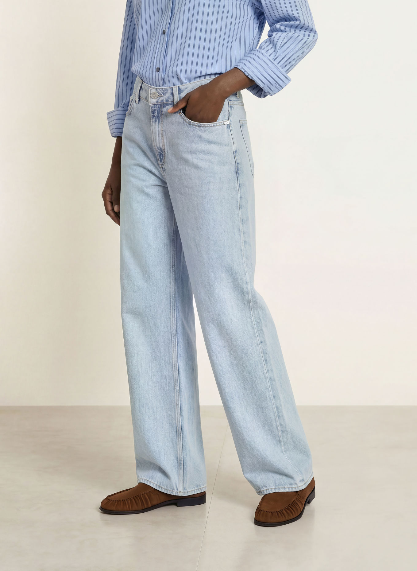 BOSS Wide Leg Jeans THE EMMA: 459 LIGHT/PASTEL BLUE